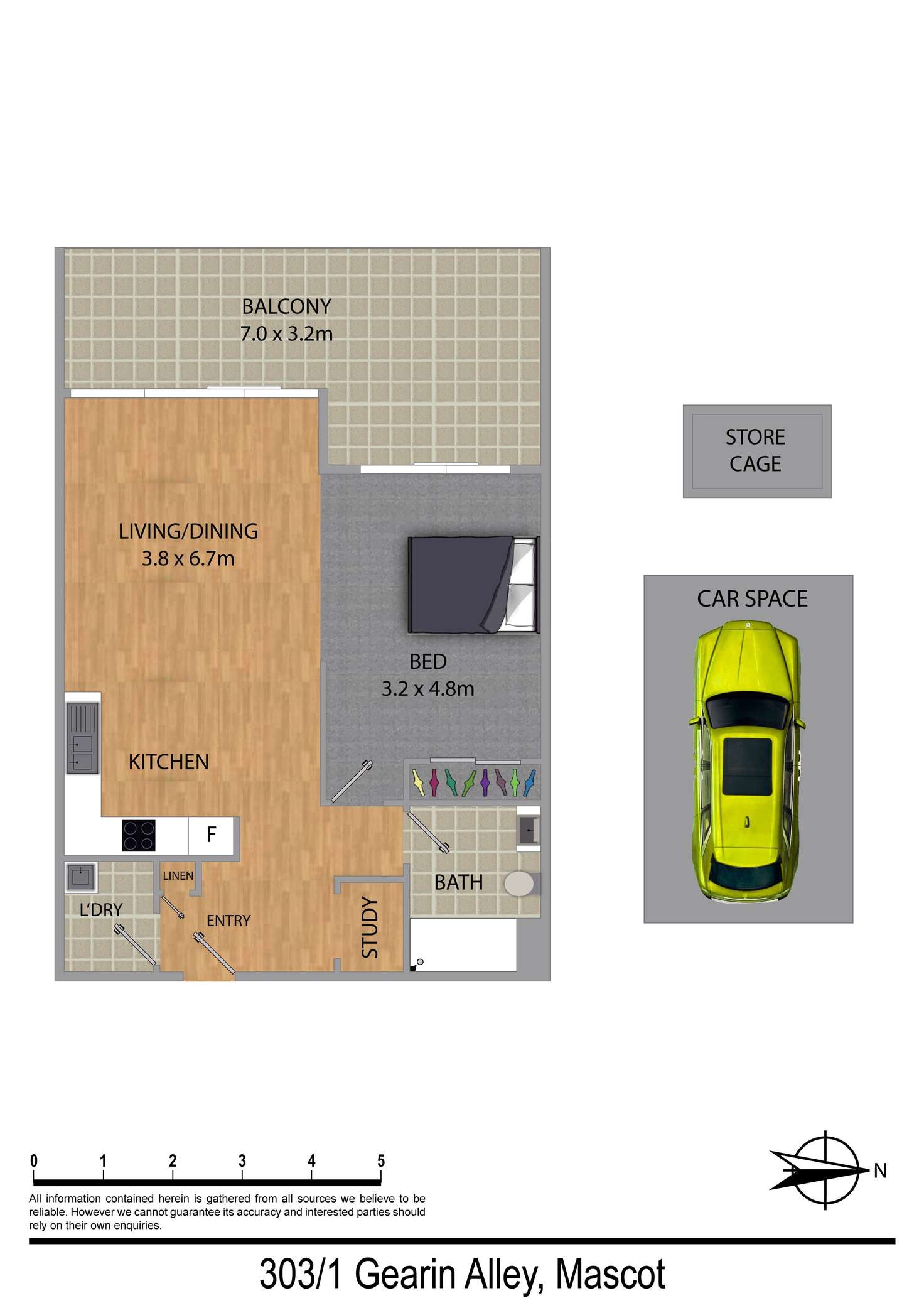 Floorplan of Homely apartment listing, 303/1 Gearin Alley, Mascot NSW 2020