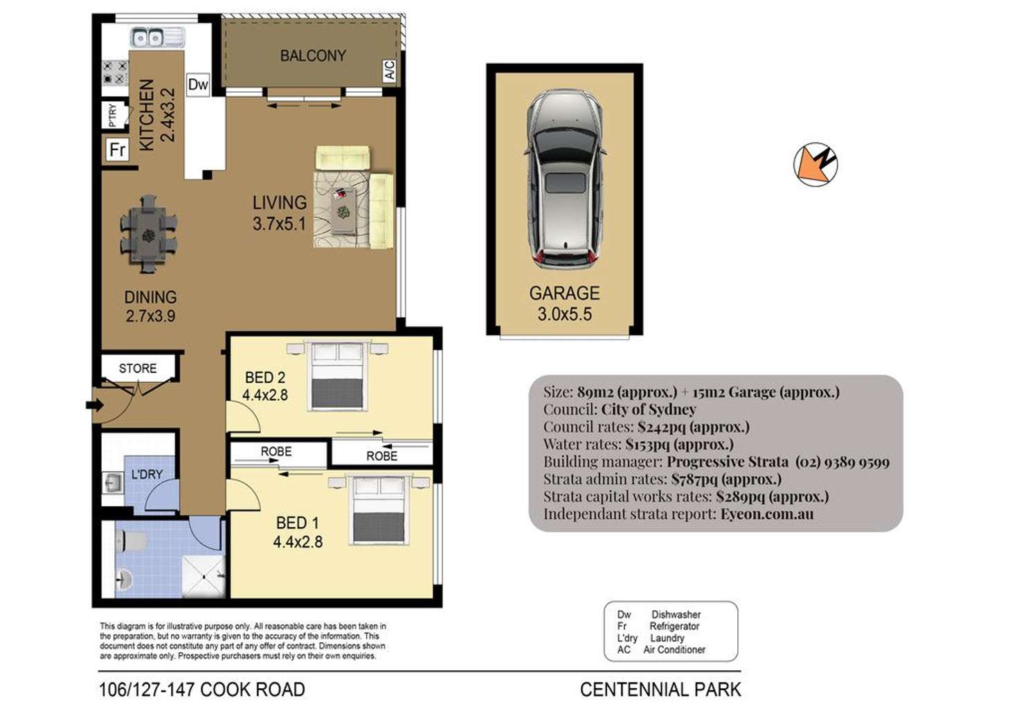 Floorplan of Homely apartment listing, 106/127-147 Cook Road, Centennial Park NSW 2021
