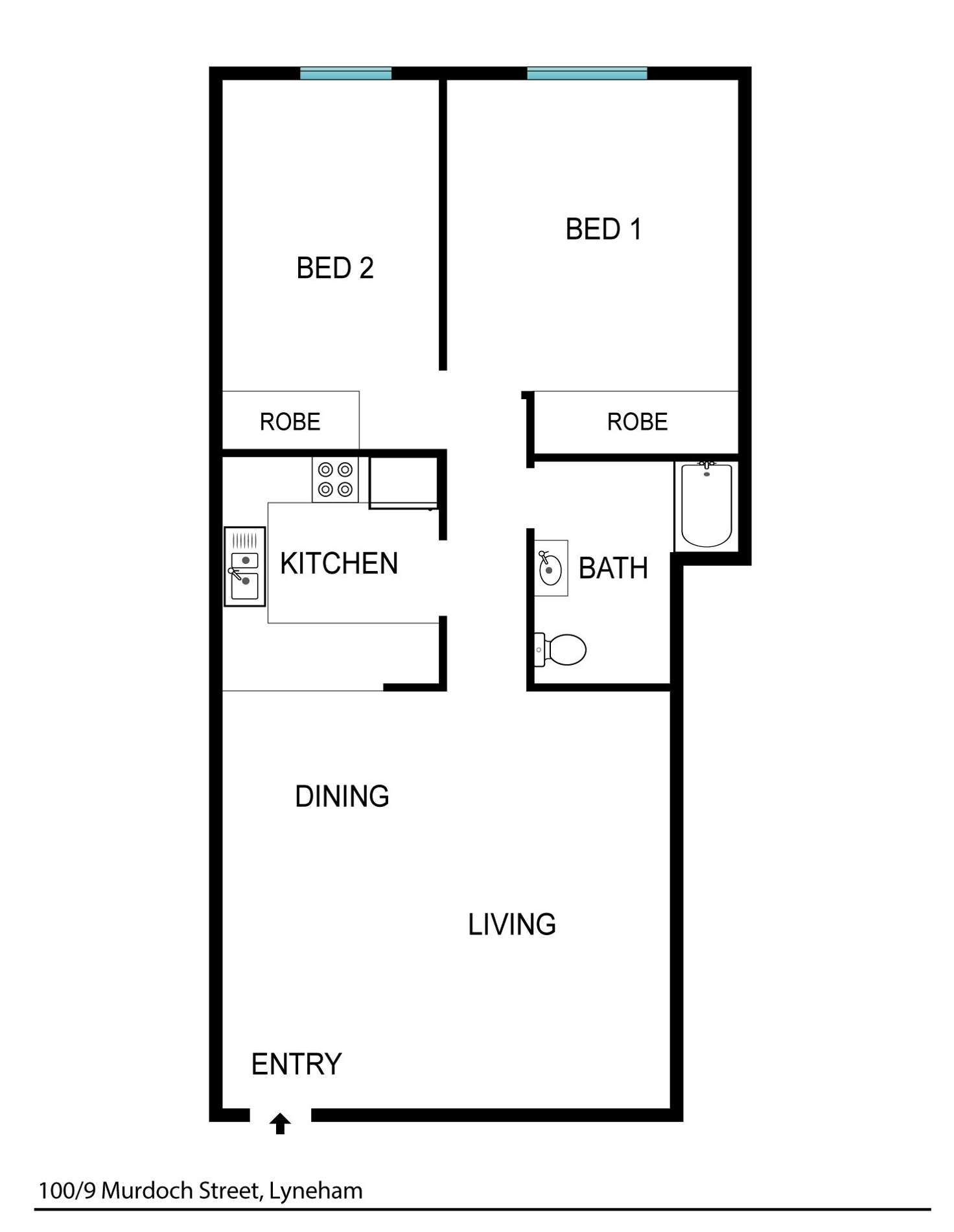 Floorplan of Homely townhouse listing, 100/9 Murdoch Street, Lyneham ACT 2602