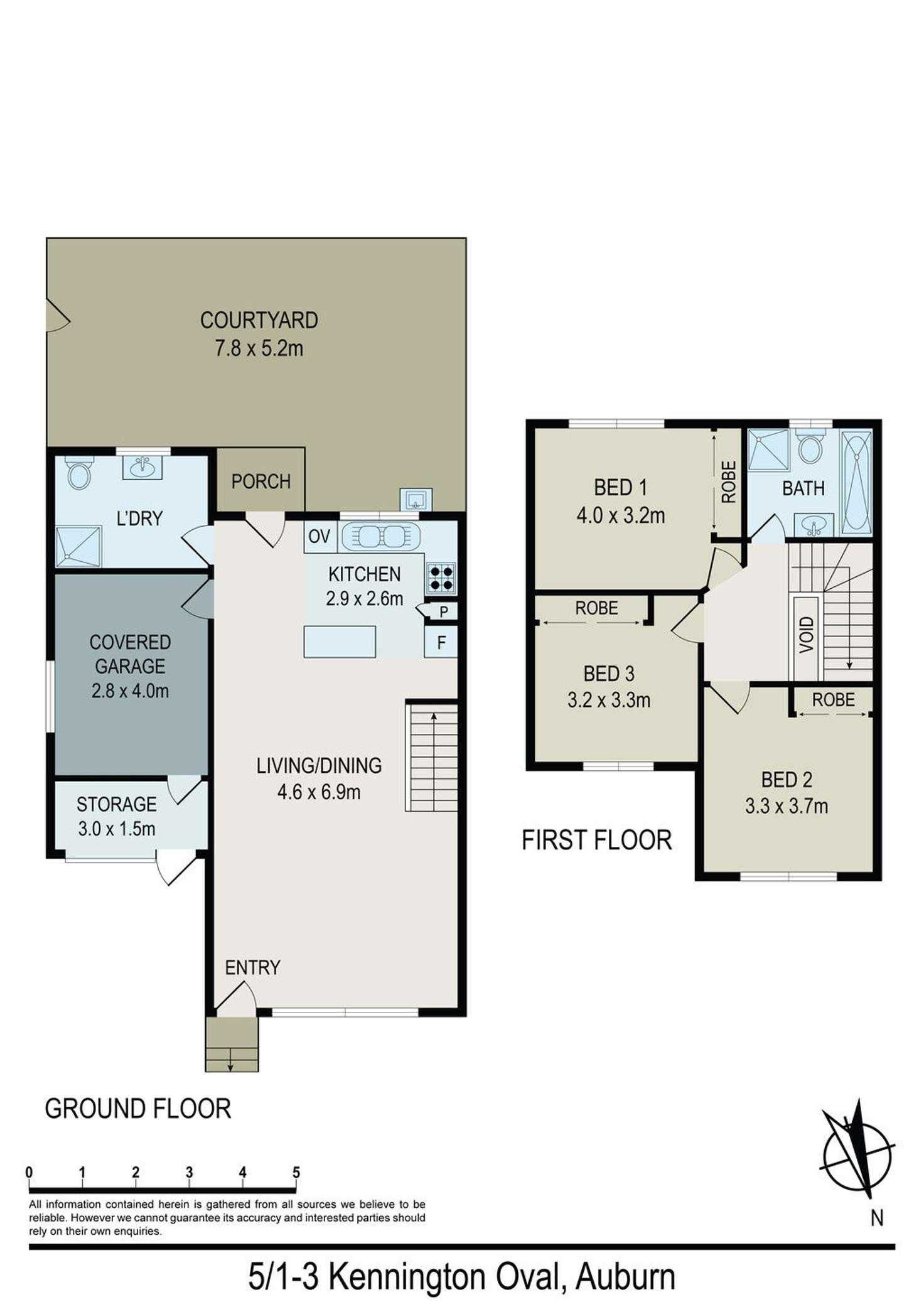 Floorplan of Homely townhouse listing, 5/1-3 Kennington Oval, Auburn NSW 2144