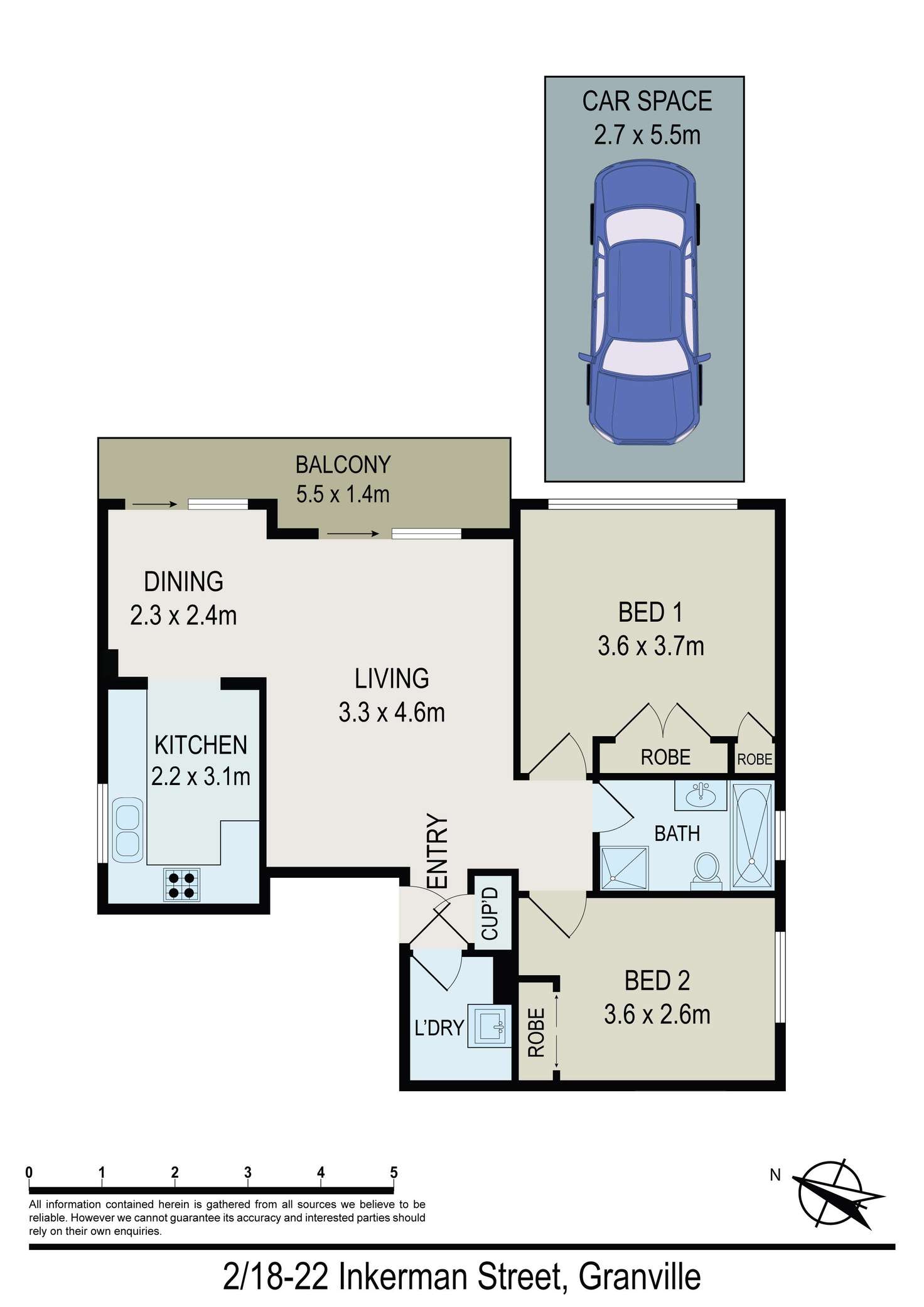 Floorplan of Homely unit listing, 2/18-22 Inkerman Street, Granville NSW 2142
