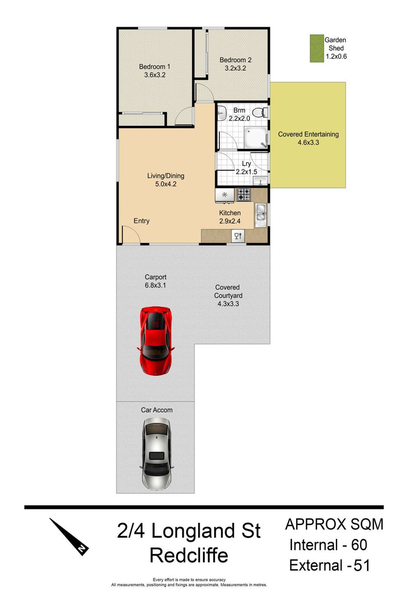 Floorplan of Homely unit listing, 2/4 Longland Street, Redcliffe QLD 4020