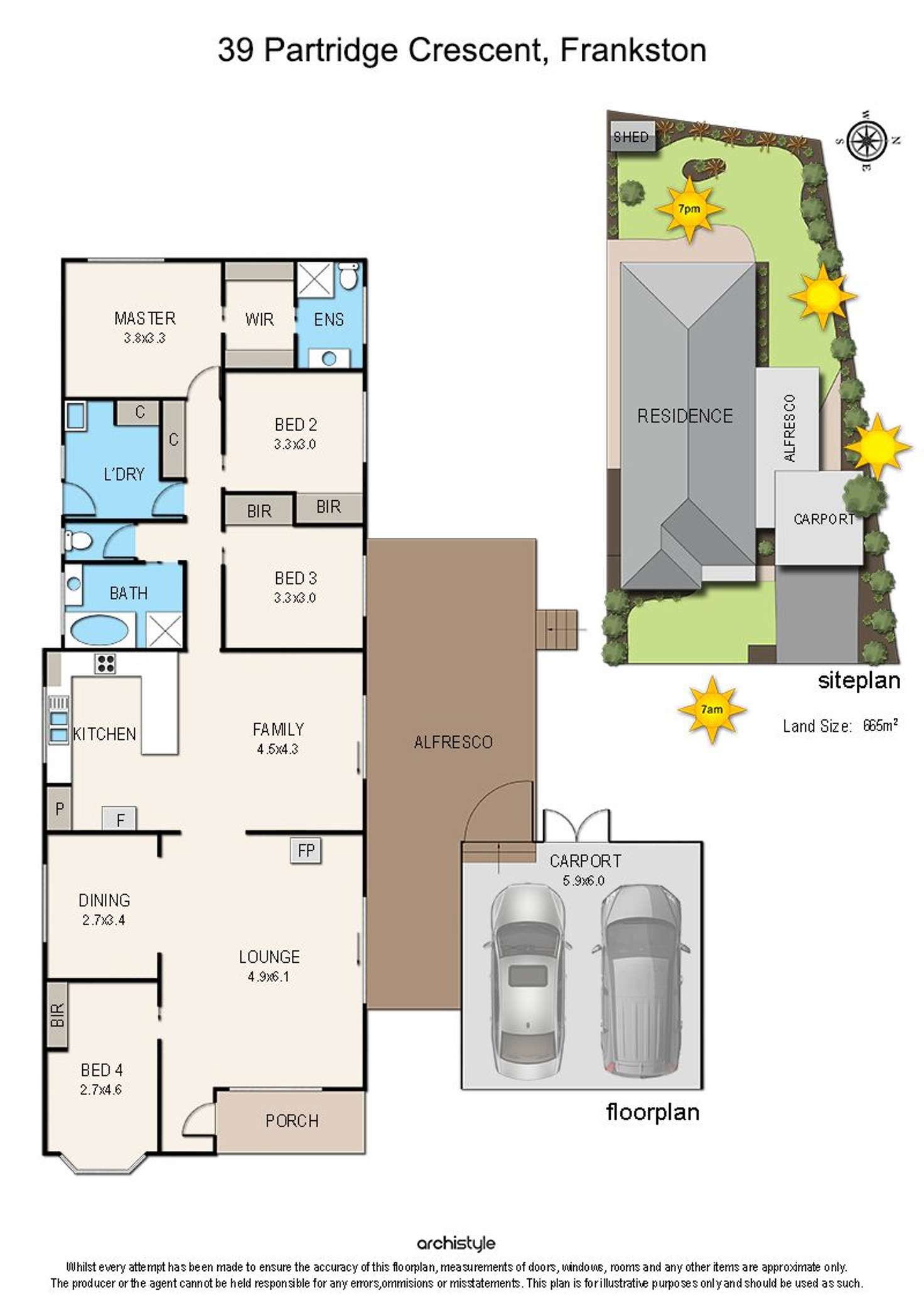 Floorplan of Homely house listing, 39 Partridge Crescent, Frankston VIC 3199