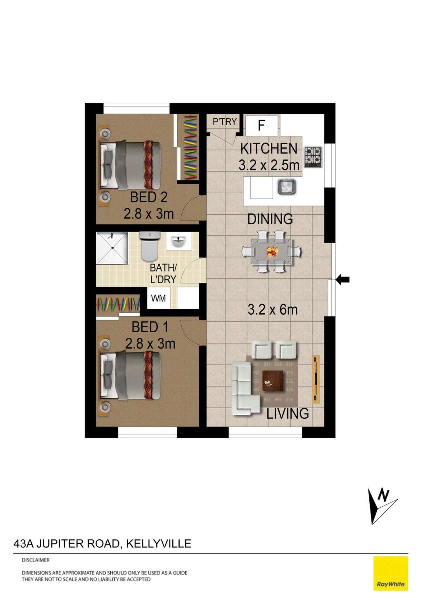Floorplan of Homely semiDetached listing, 43a Jupiter Road, Kellyville NSW 2155