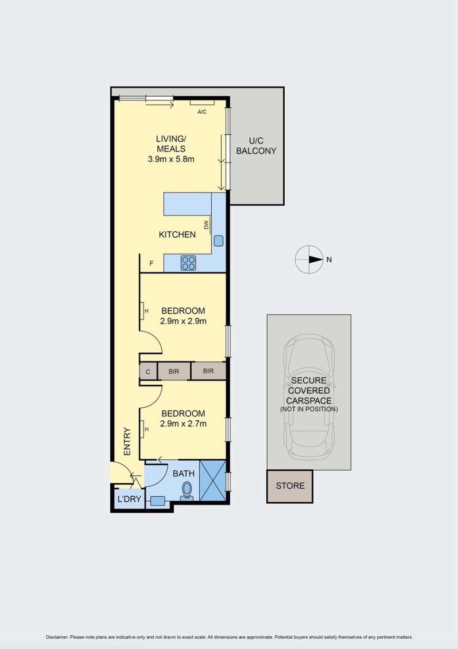 Floorplan of Homely apartment listing, B109/12 Olive York Way, Brunswick West VIC 3055