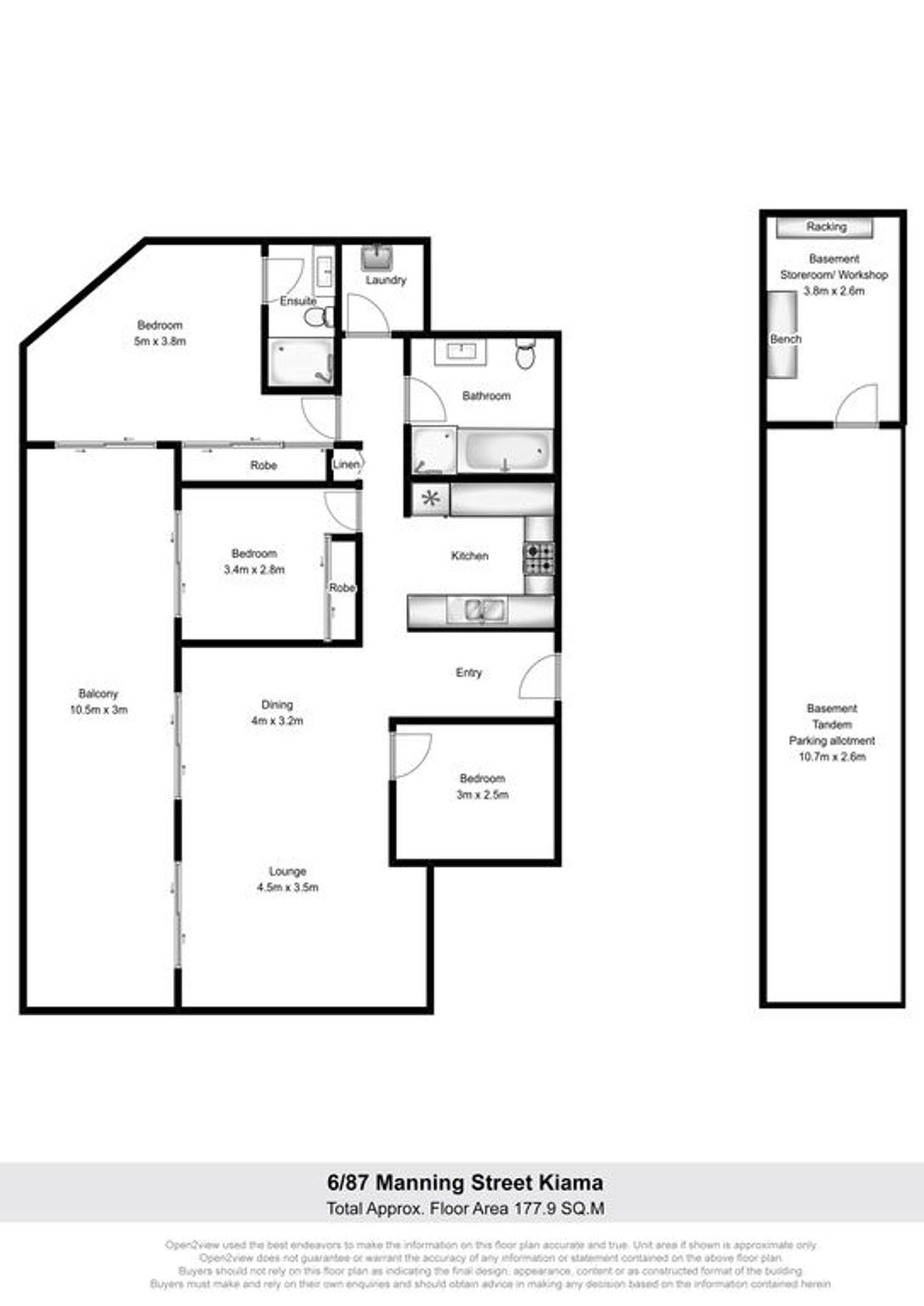 Floorplan of Homely unit listing, 6/87 Manning Street, Kiama NSW 2533