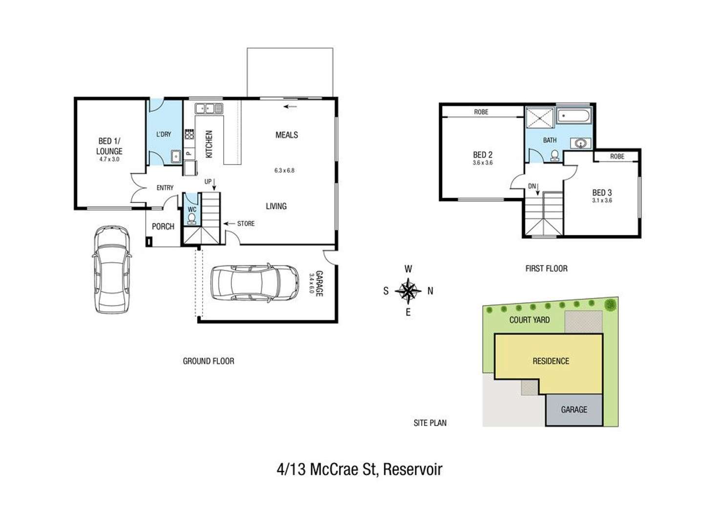 Floorplan of Homely townhouse listing, 4/13 McCrae Street, Reservoir VIC 3073