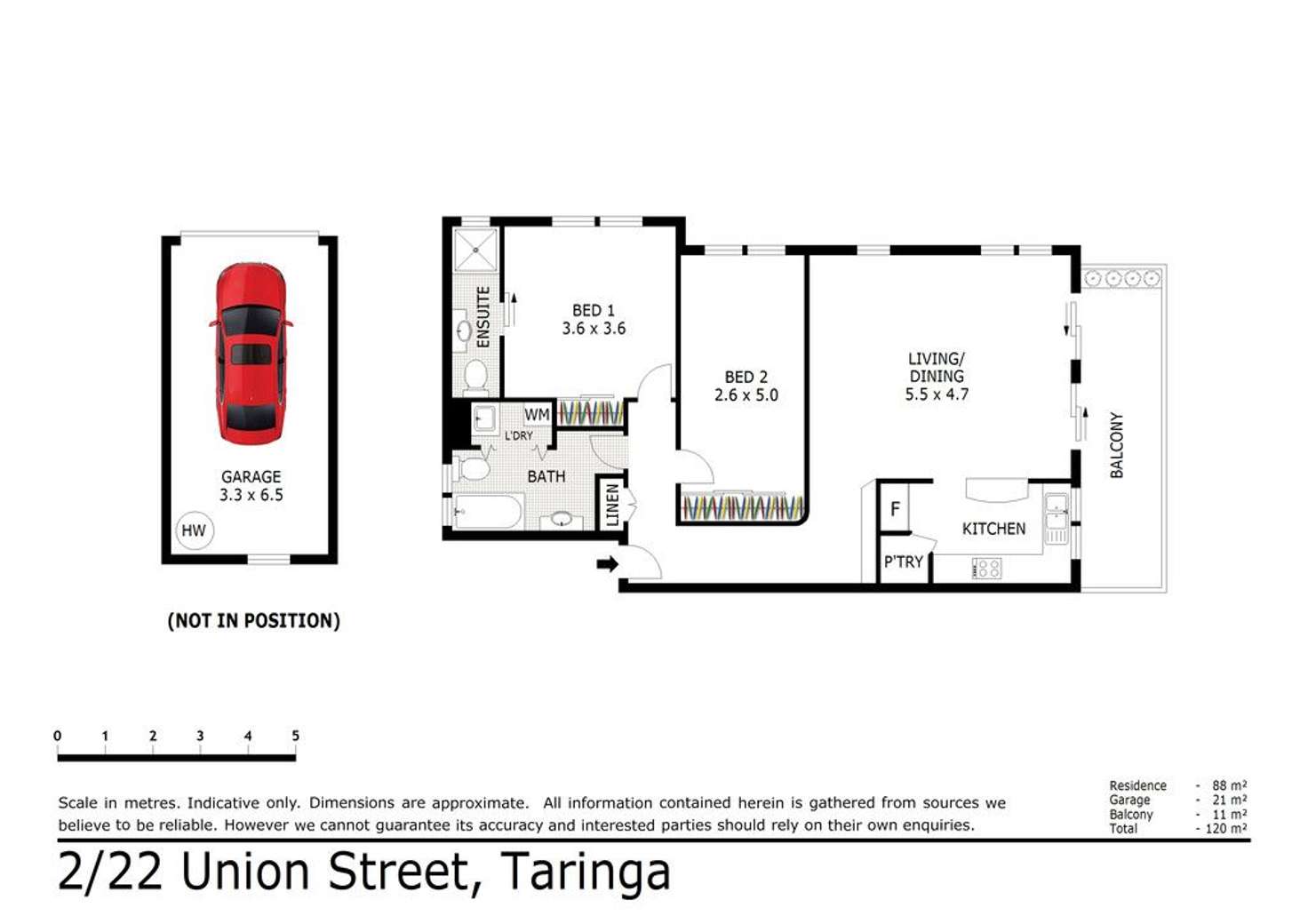 Floorplan of Homely unit listing, 2/22 Union Street, Taringa QLD 4068