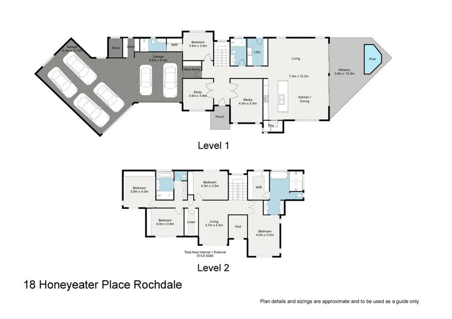 Floorplan of Homely house listing, 18 Honeyeater Place, Rochedale QLD 4123