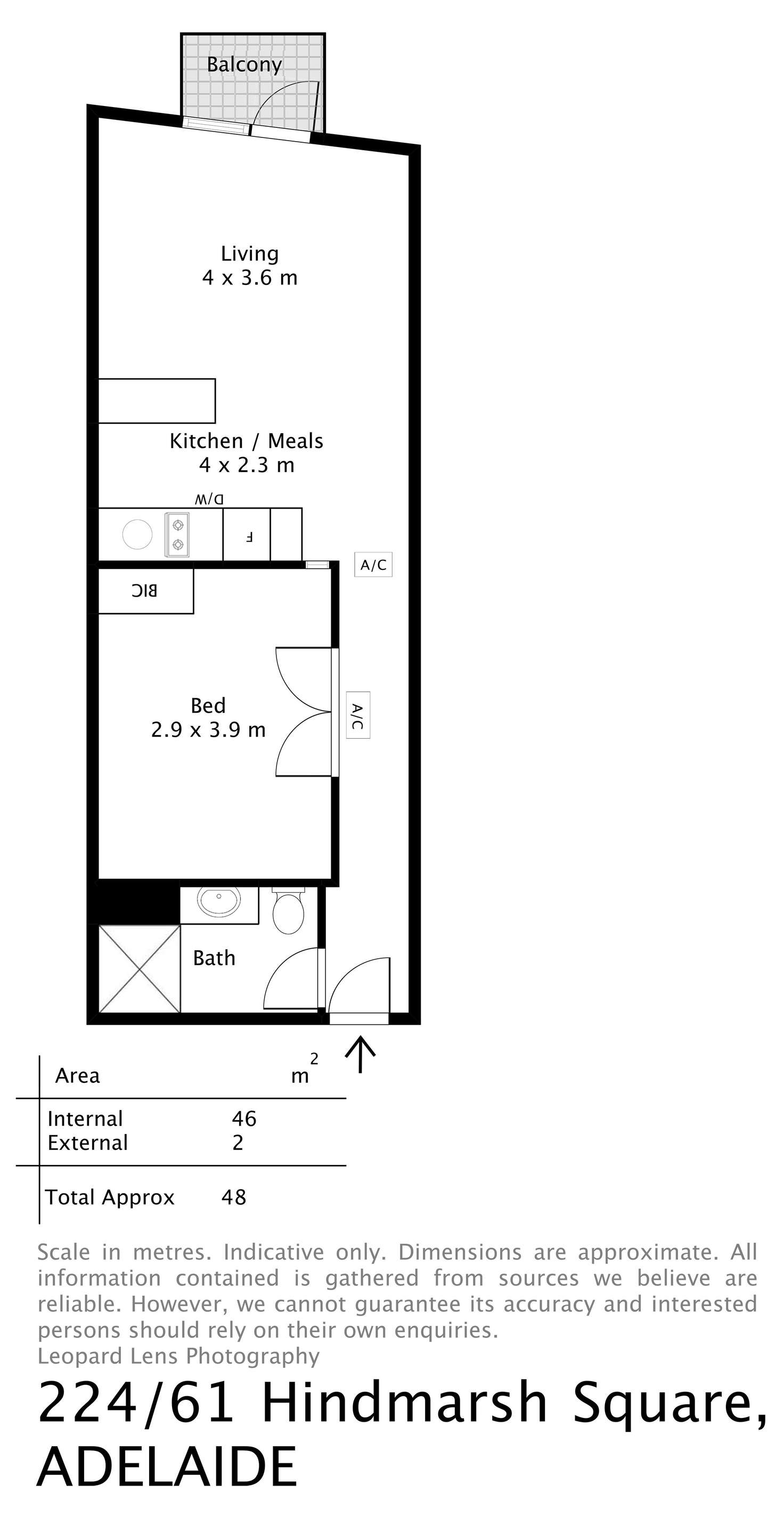 Floorplan of Homely apartment listing, 224/61 Hindmarsh Square, Adelaide SA 5000