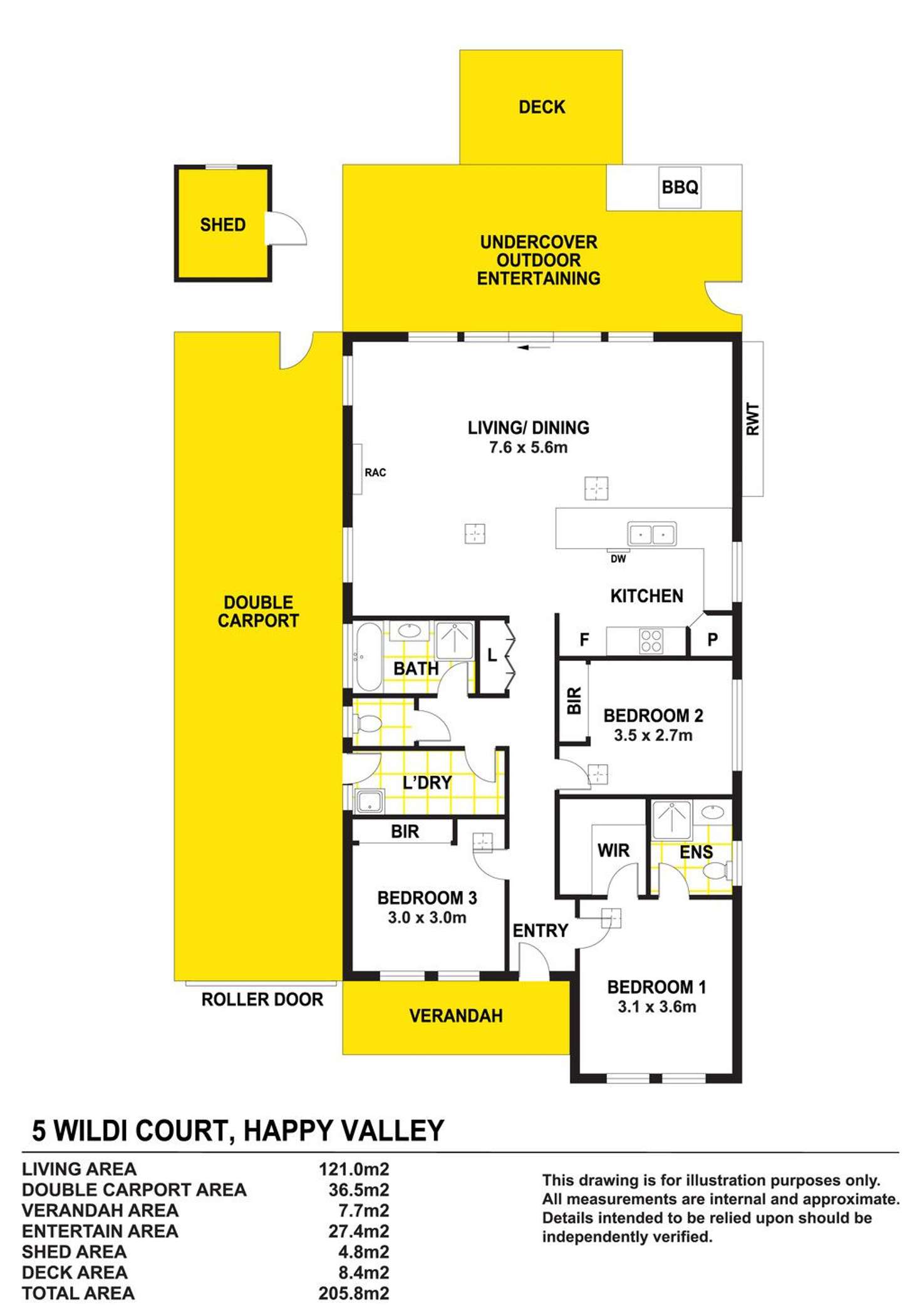 Floorplan of Homely house listing, 5 Wildi Court, Happy Valley SA 5159