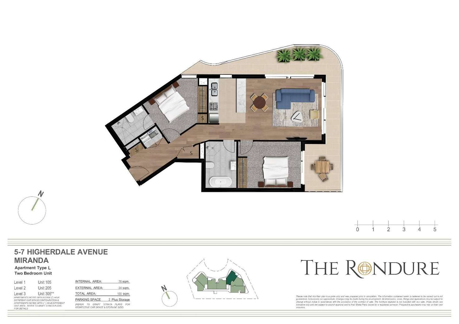 Floorplan of Homely apartment listing, 305/5-7 Higherdale Avenue, Miranda NSW 2228