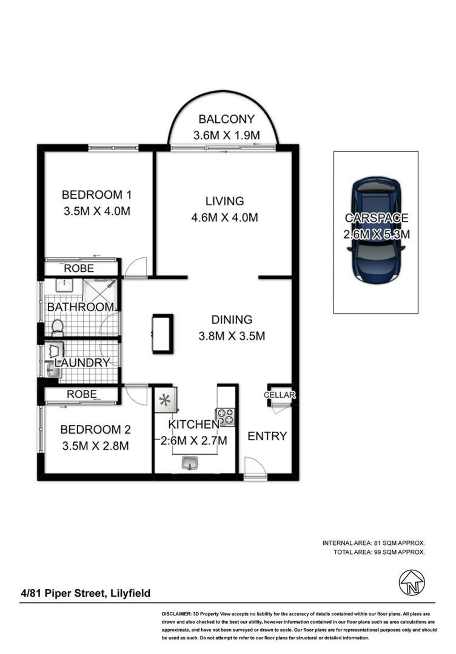 Floorplan of Homely apartment listing, 4/81 Piper Street, Lilyfield NSW 2040