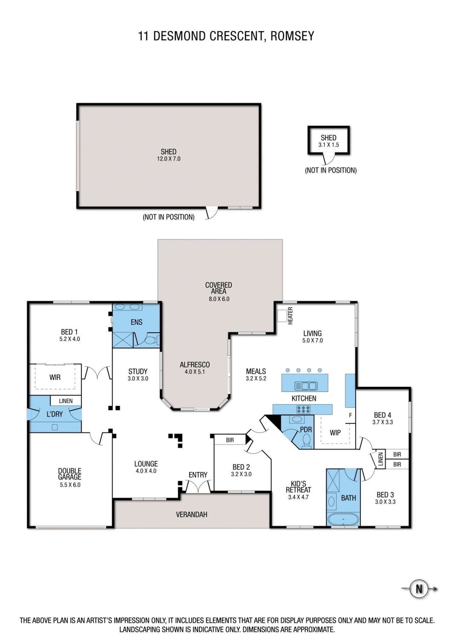 Floorplan of Homely house listing, 11 Desmond Crescent, Romsey VIC 3434