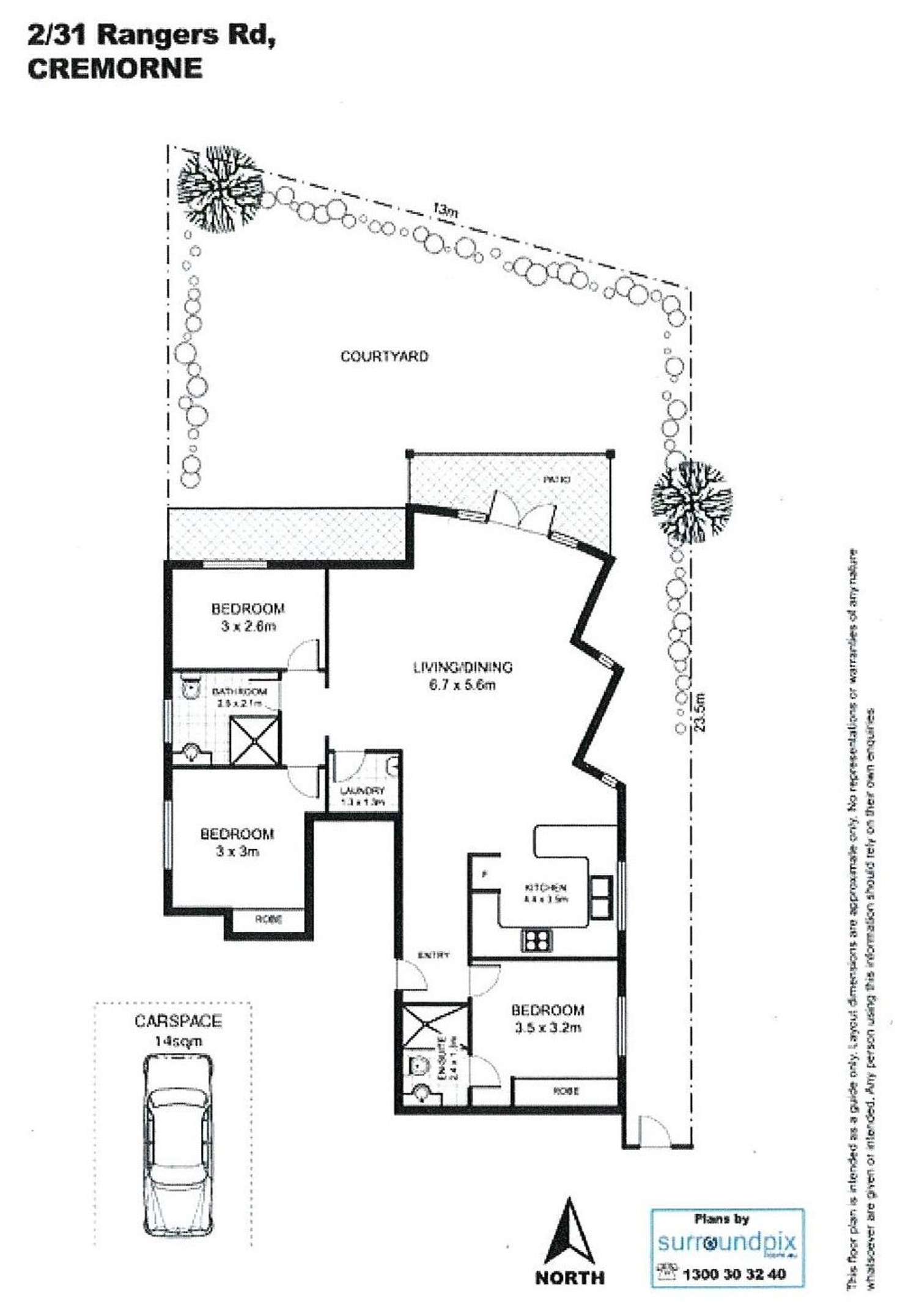 Floorplan of Homely apartment listing, 2/31 Rangers Road, Cremorne NSW 2090