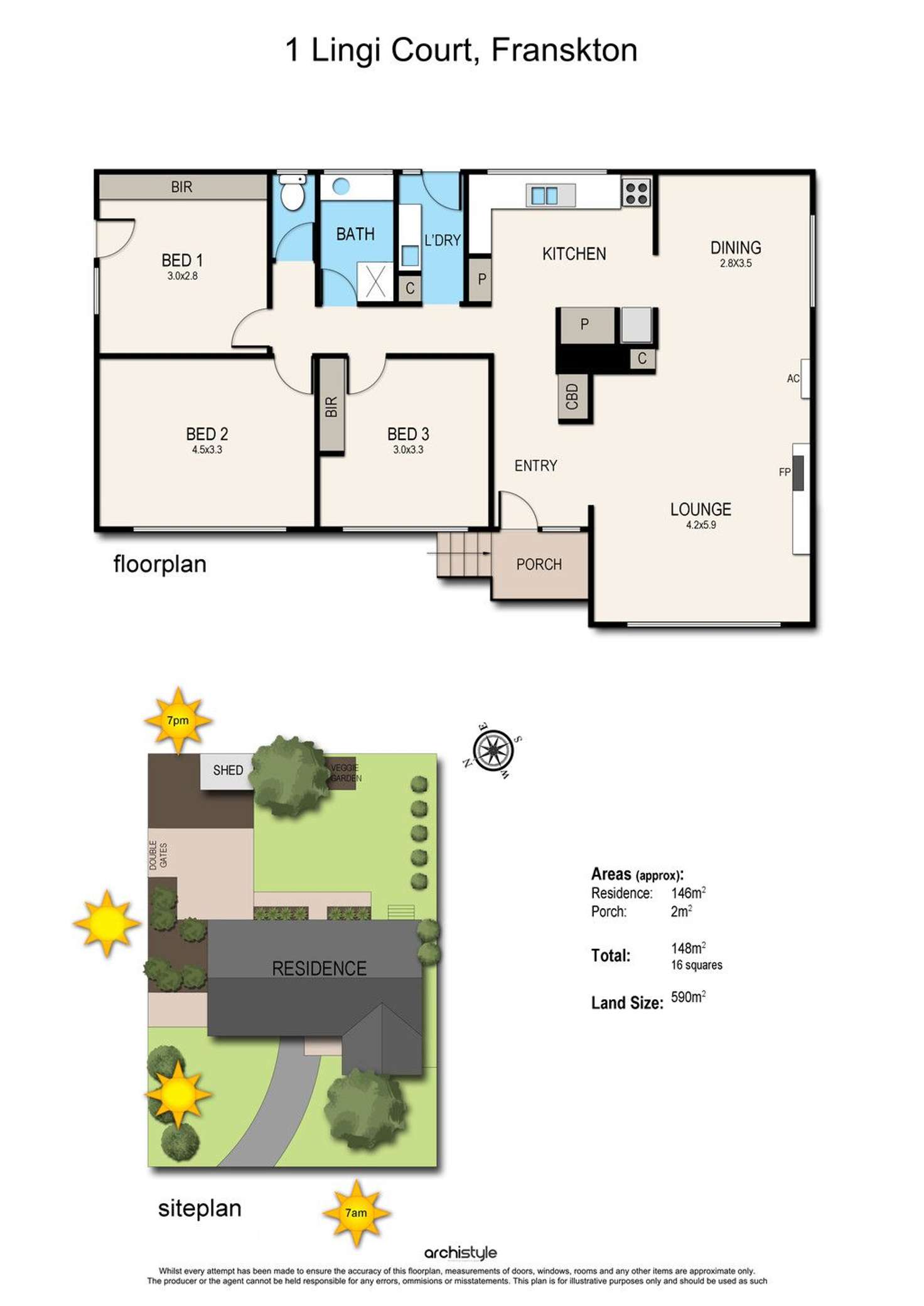 Floorplan of Homely house listing, 1 Lingi Court, Frankston VIC 3199