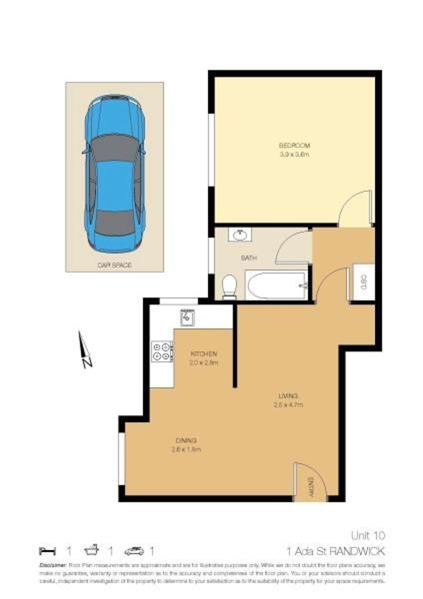 Floorplan of Homely apartment listing, 10/1 Ada Street, Randwick NSW 2031