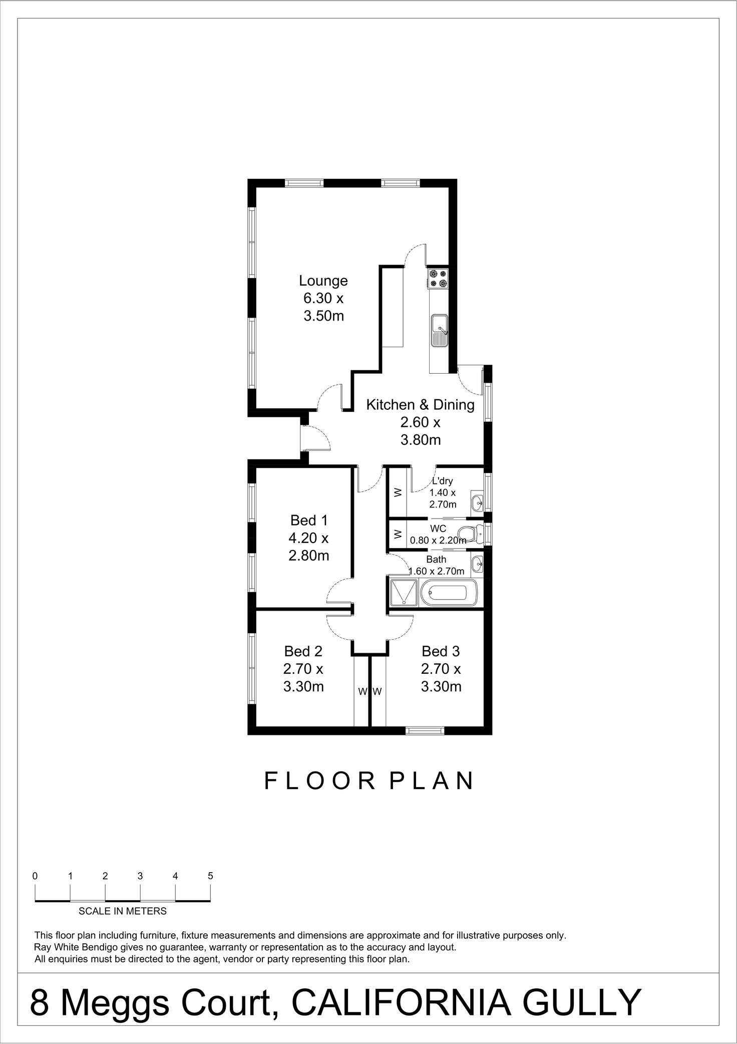 Floorplan of Homely house listing, 8 Meggs Court, California Gully VIC 3556