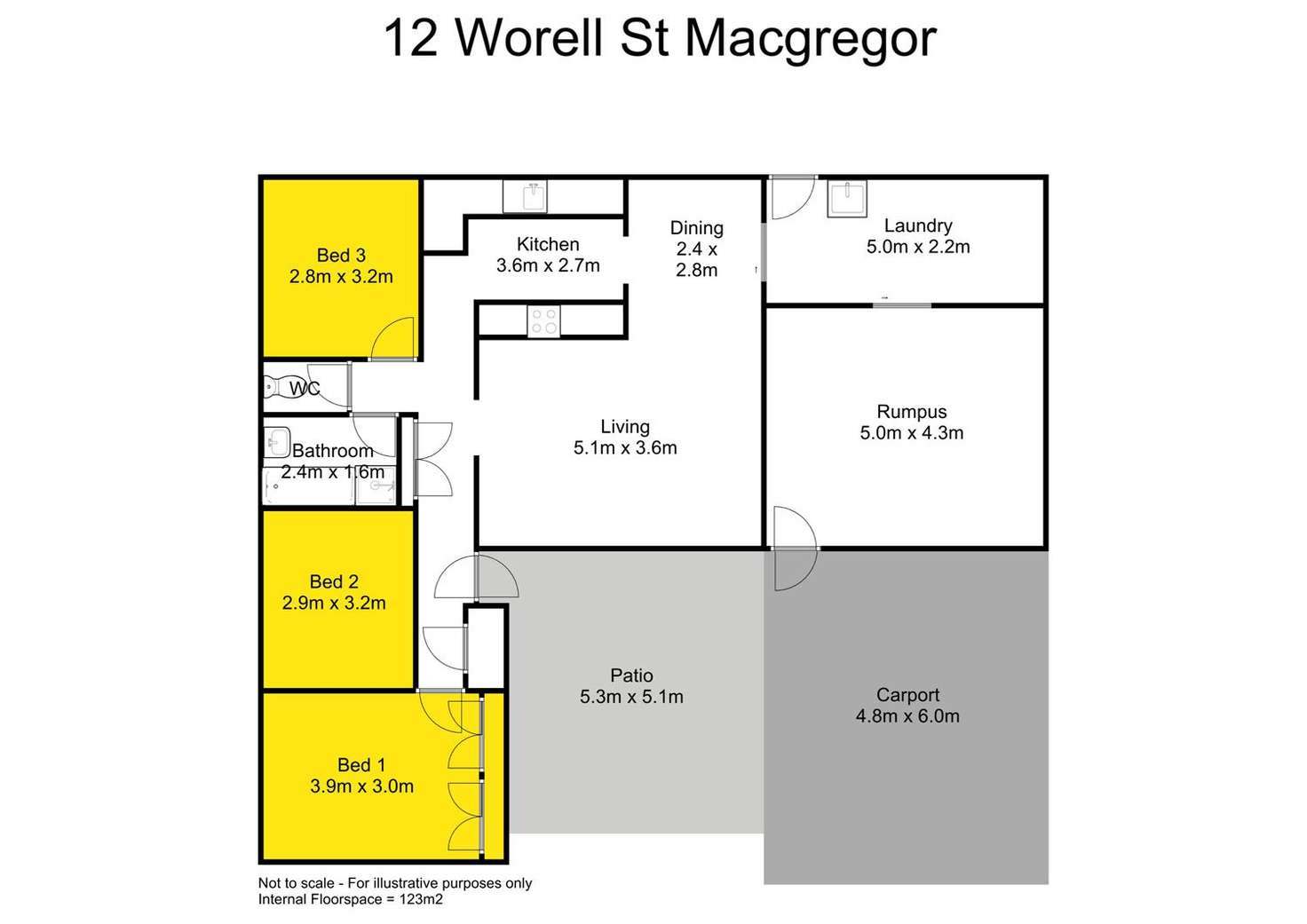Floorplan of Homely house listing, 12 Worrell Street, Macgregor QLD 4109