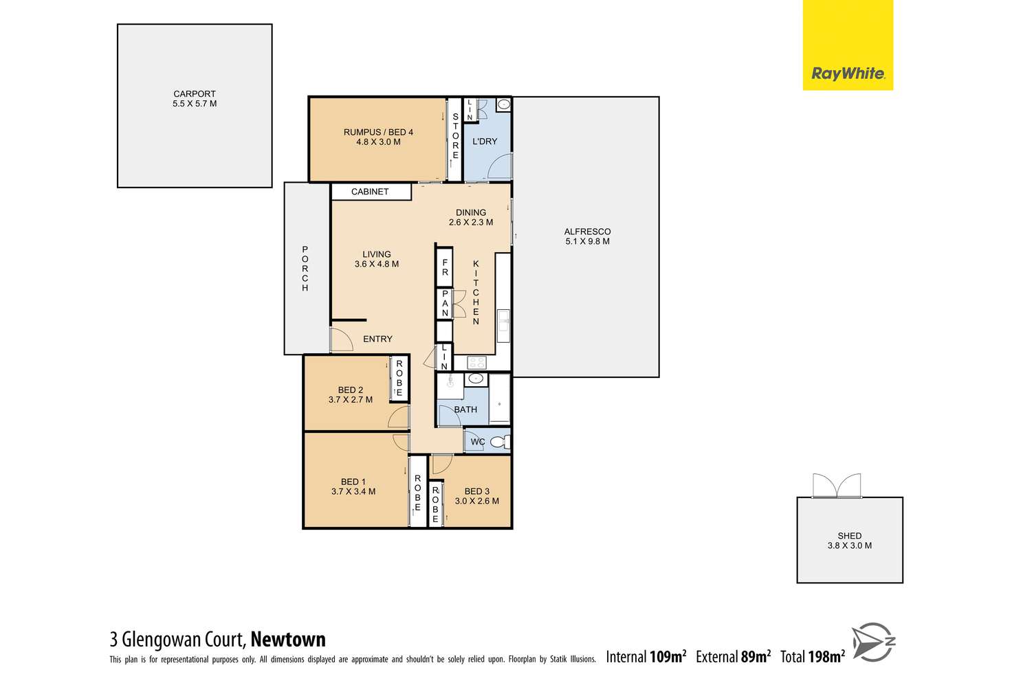 Floorplan of Homely house listing, 3 Glengowan Court, Newtown QLD 4350