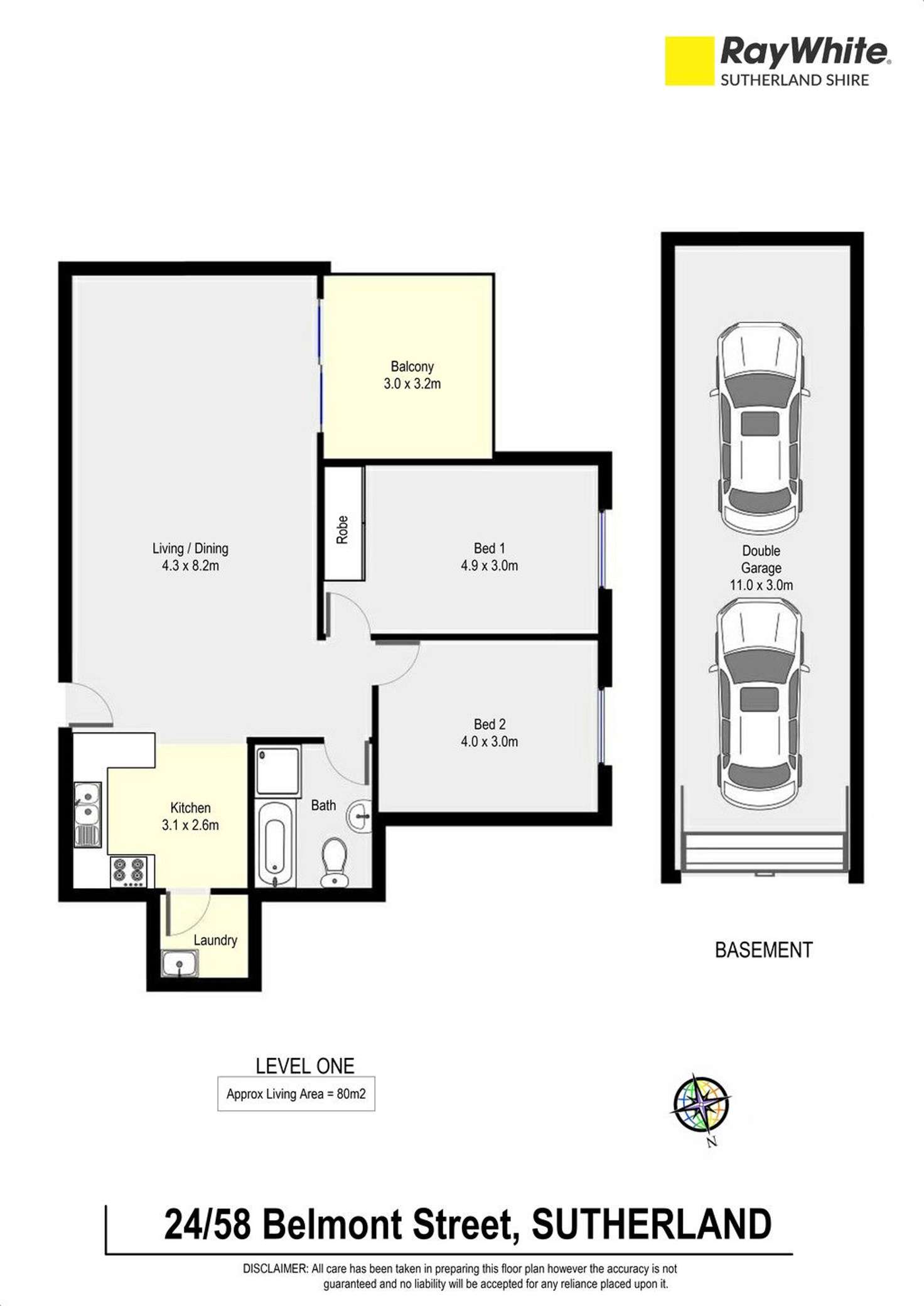 Floorplan of Homely apartment listing, 24/58 Belmont Street, Sutherland NSW 2232