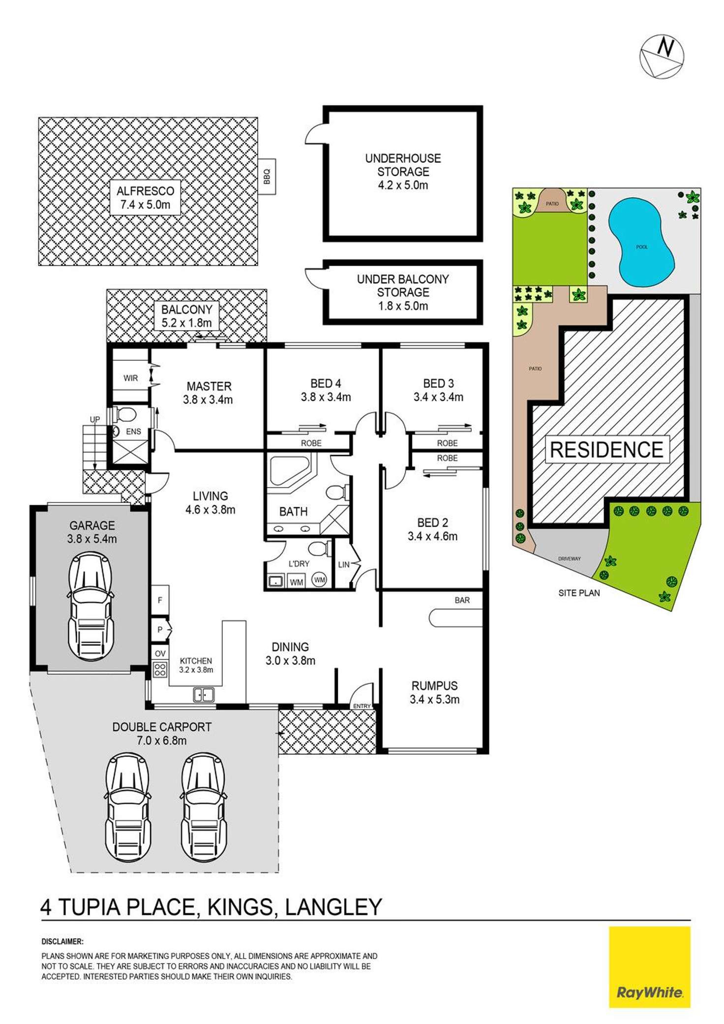 Floorplan of Homely house listing, 4 Tupia Place, Kings Langley NSW 2147