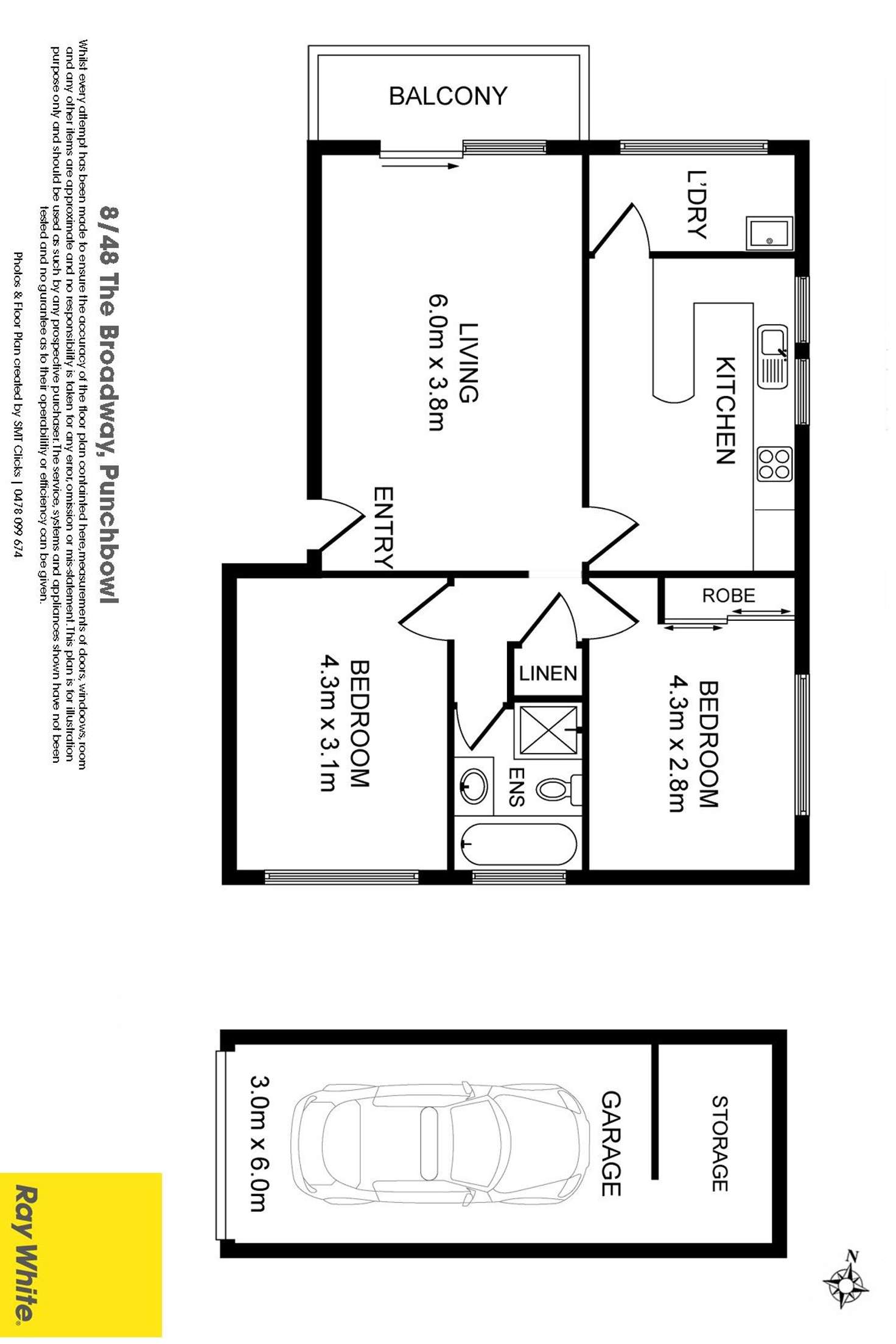Floorplan of Homely unit listing, 8/48 The Broadway, Punchbowl NSW 2196