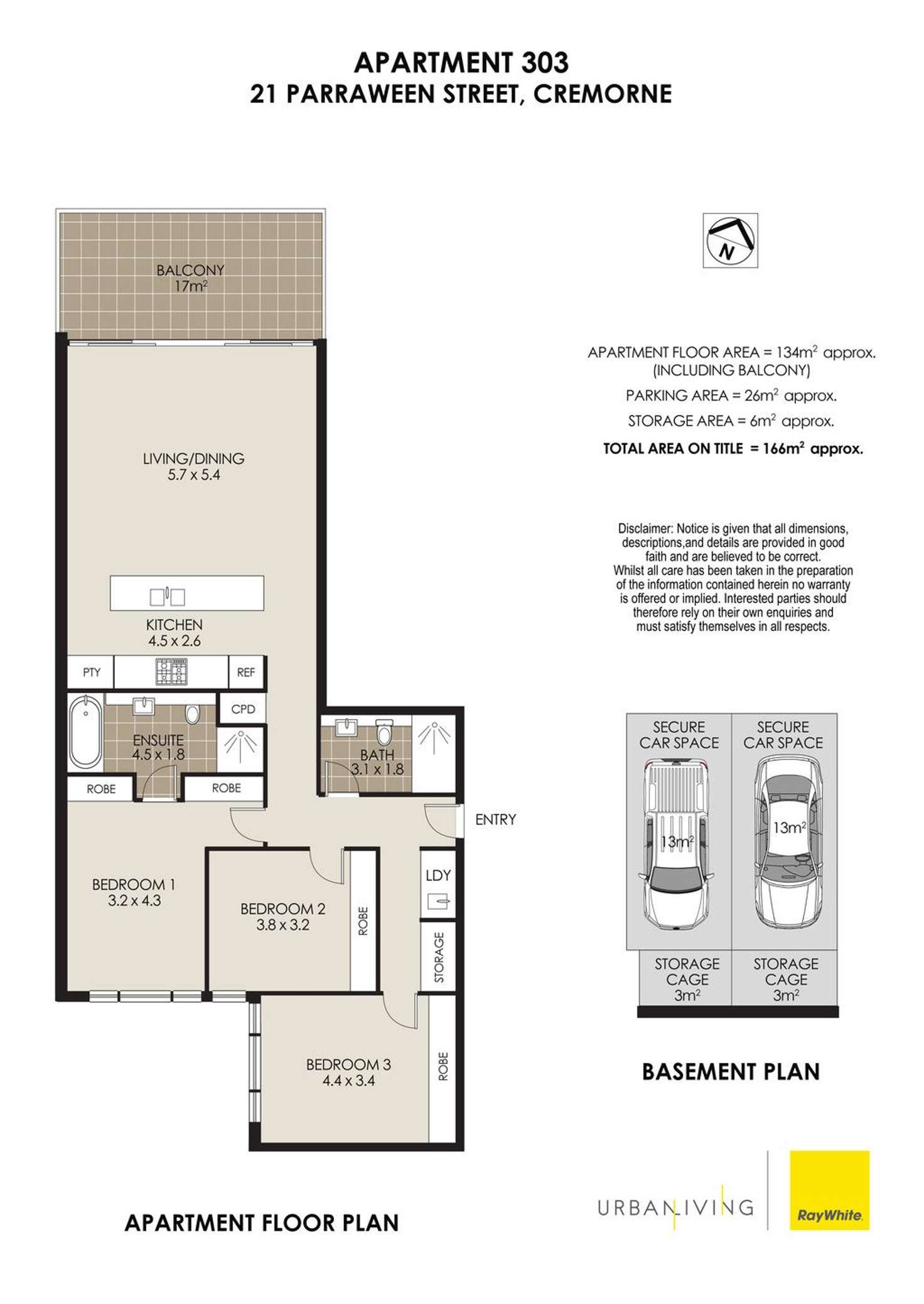 Floorplan of Homely apartment listing, 303/21 Parraween Street, Cremorne NSW 2090