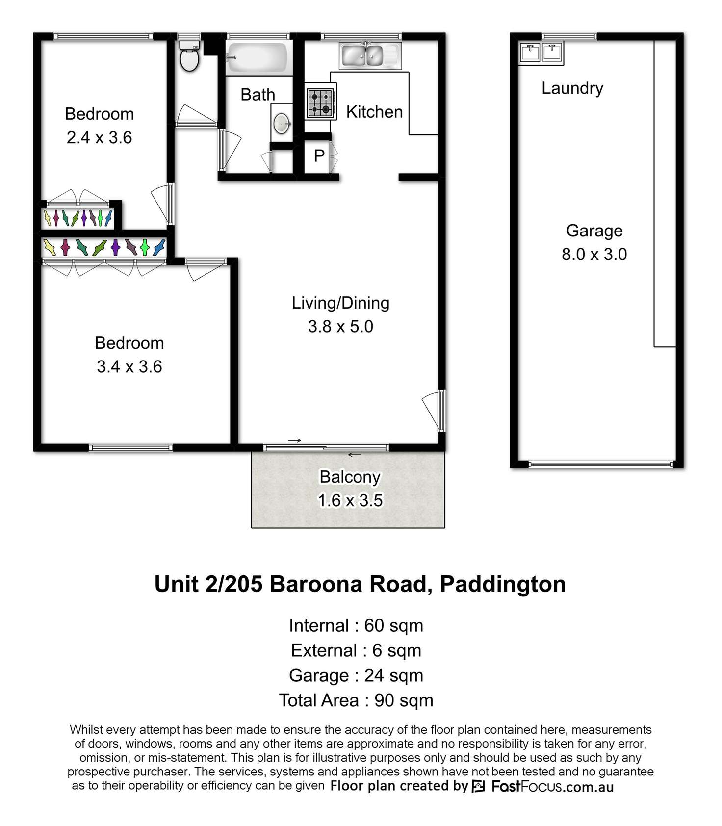 Floorplan of Homely unit listing, U2/205 Baroona Road, Paddington QLD 4064