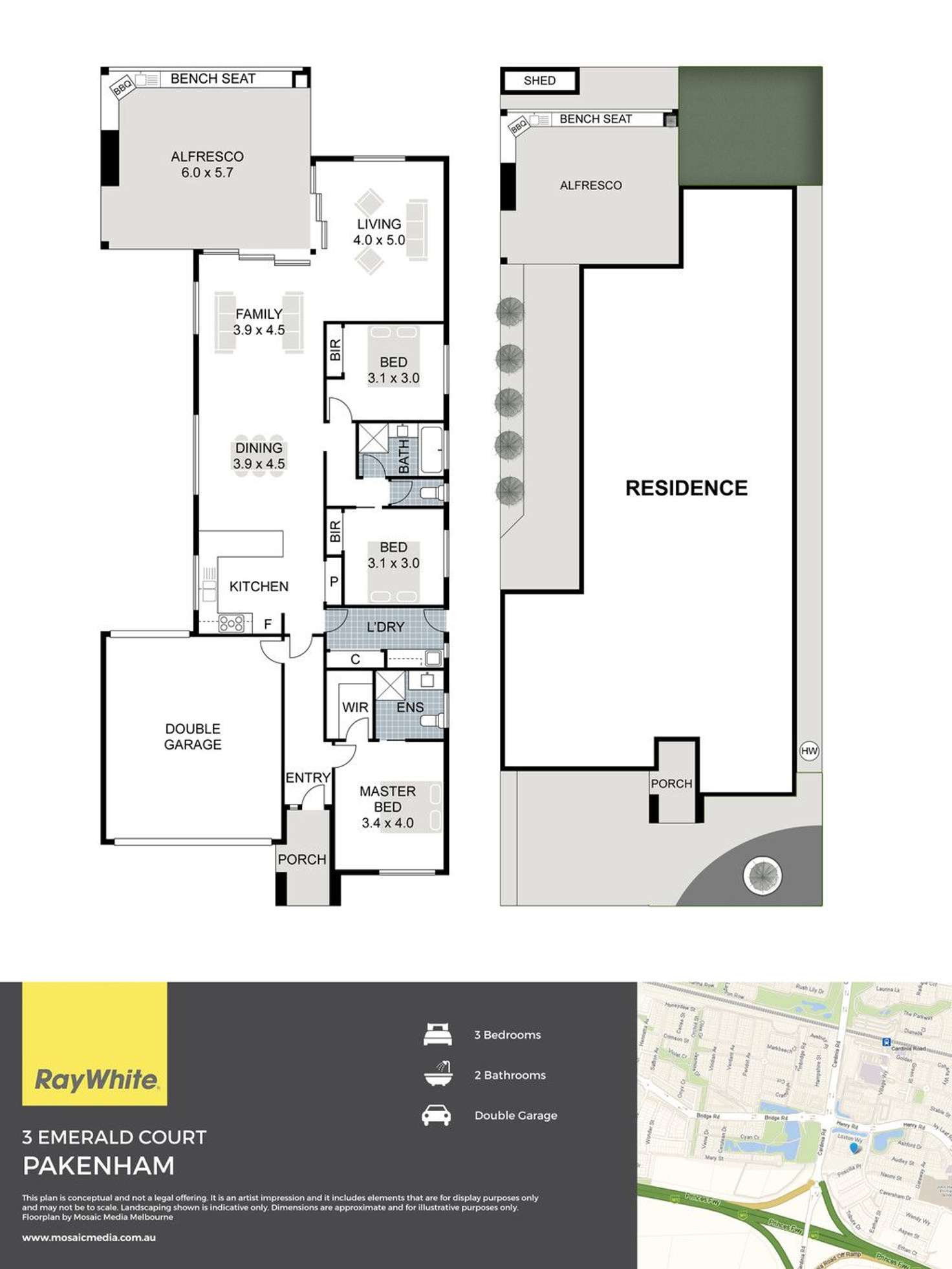 Floorplan of Homely house listing, 3 Emerald Court, Pakenham VIC 3810
