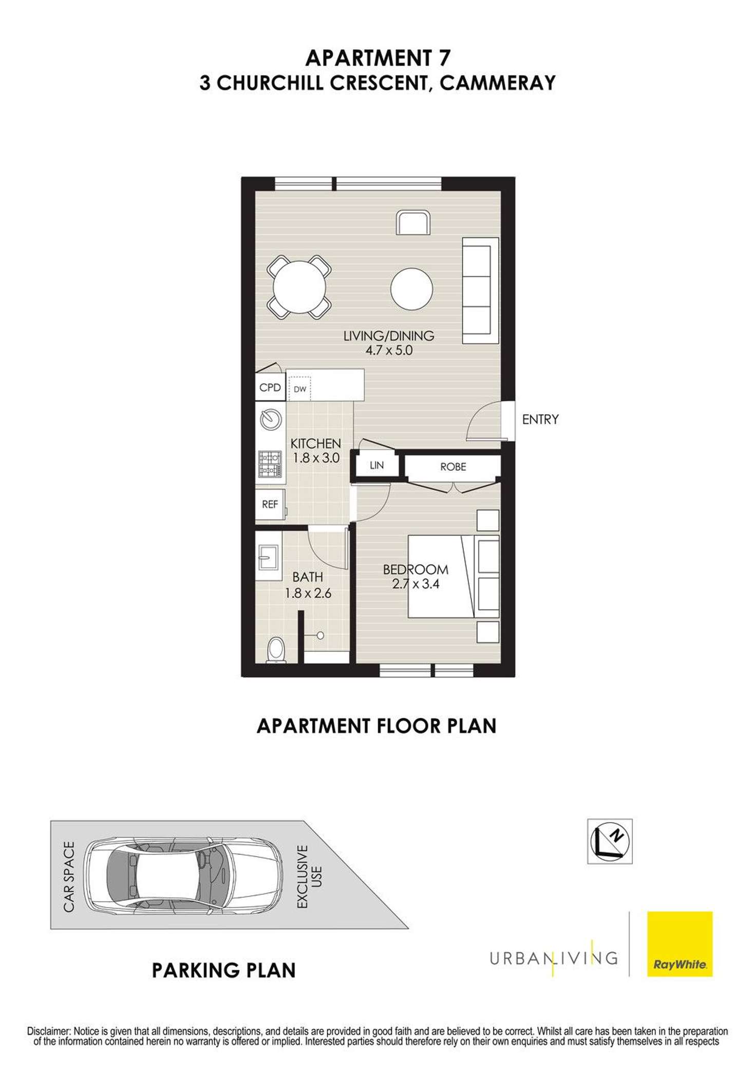 Floorplan of Homely apartment listing, 7/3 Churchill Crescent, Cammeray NSW 2062