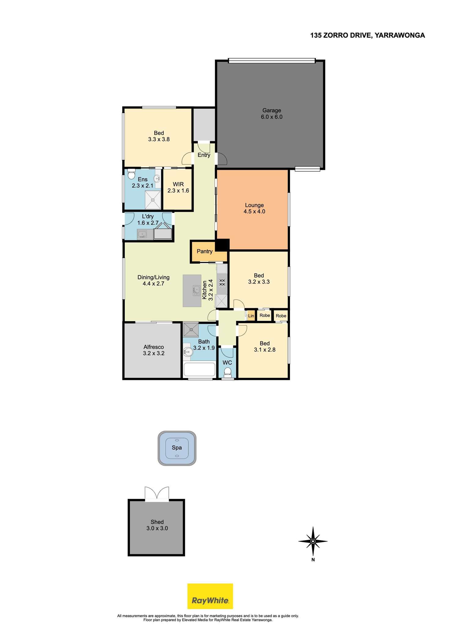 Floorplan of Homely house listing, 135 Zorro Drive, Yarrawonga VIC 3730