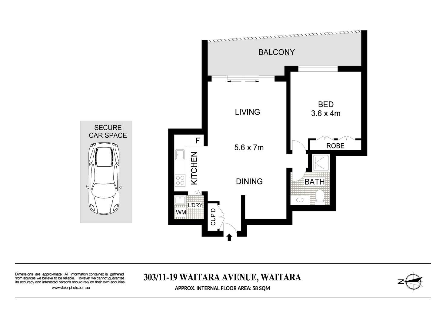 Floorplan of Homely apartment listing, 303/11-19 Waitara Avenue, Waitara NSW 2077