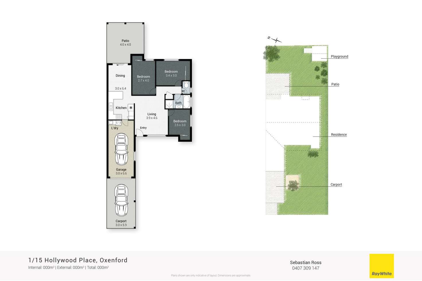 Floorplan of Homely semiDetached listing, 1/15 Hollywood Place, Oxenford QLD 4210