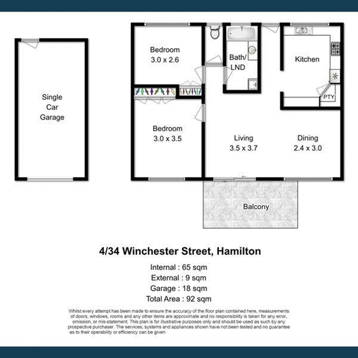 Floorplan of Homely apartment listing, 4/34 Winchester Street, Hamilton QLD 4007