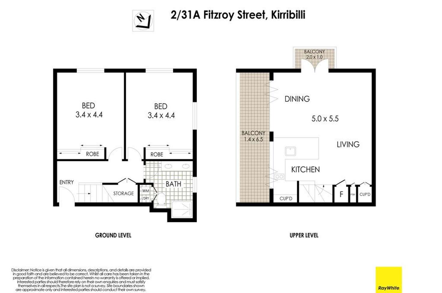 Floorplan of Homely apartment listing, 202/31a Fitzroy Street, Kirribilli NSW 2061