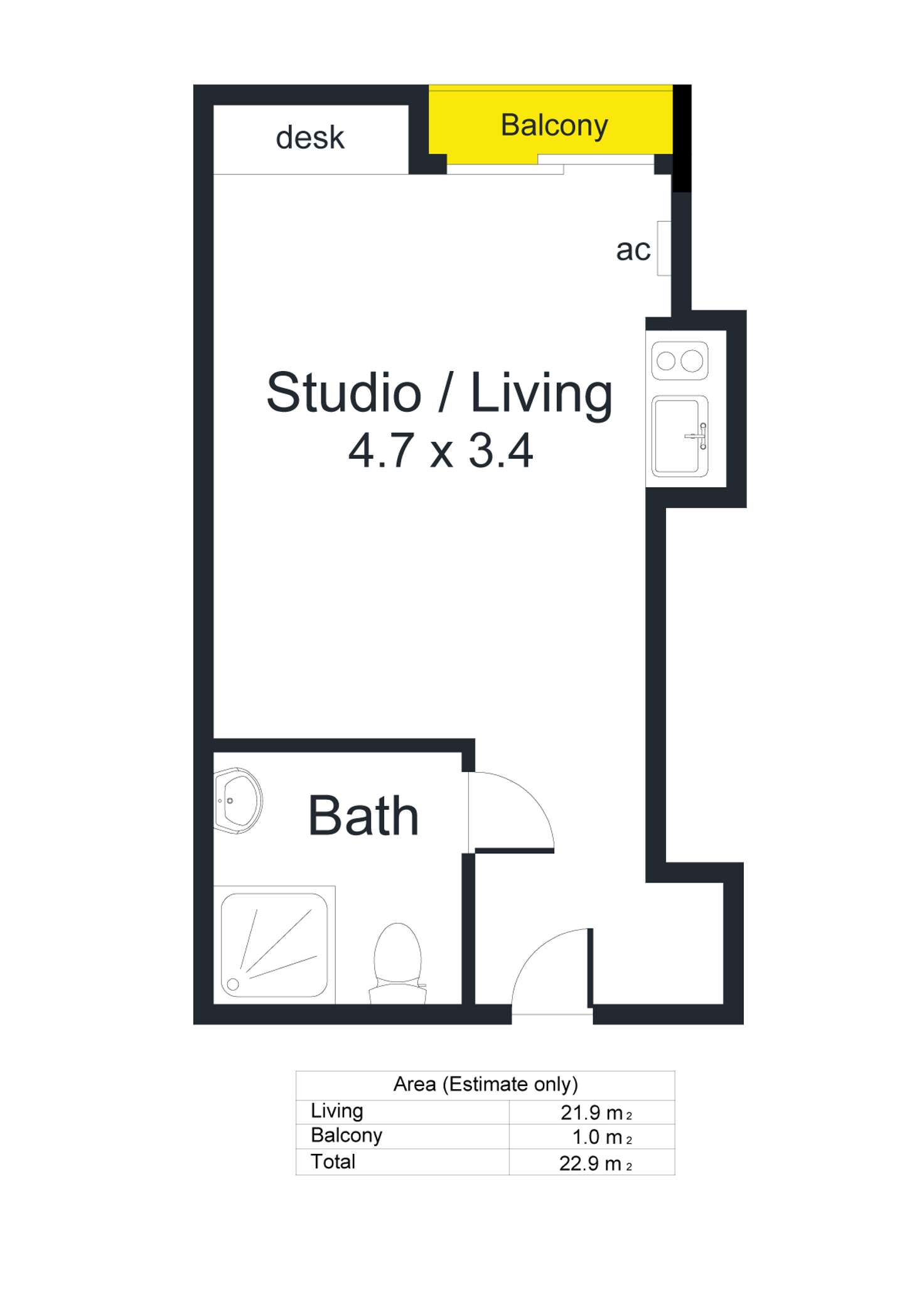 Floorplan of Homely unit listing, 503/304 Waymouth Street, Adelaide SA 5000