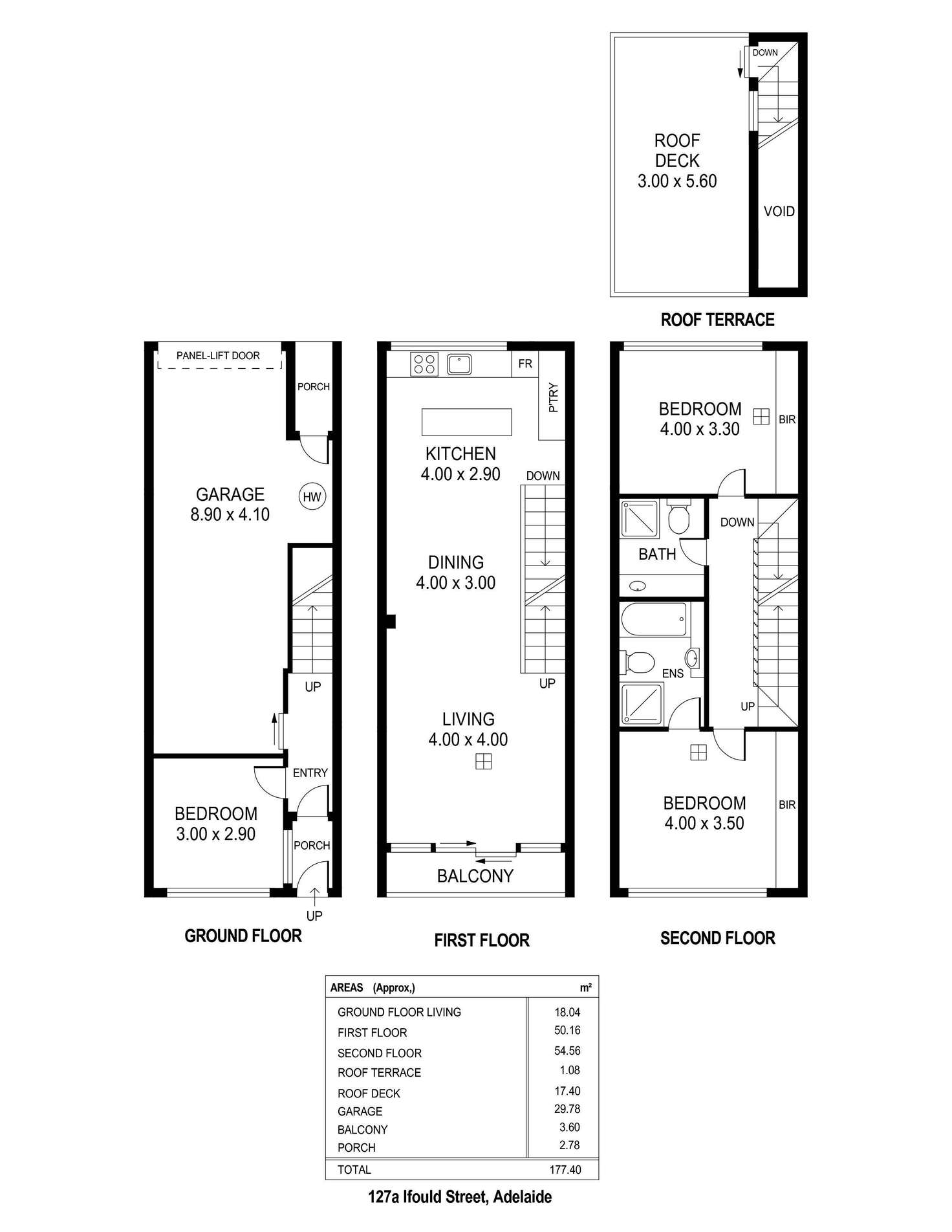 Floorplan of Homely townhouse listing, 127A Ifould Street, Adelaide SA 5000