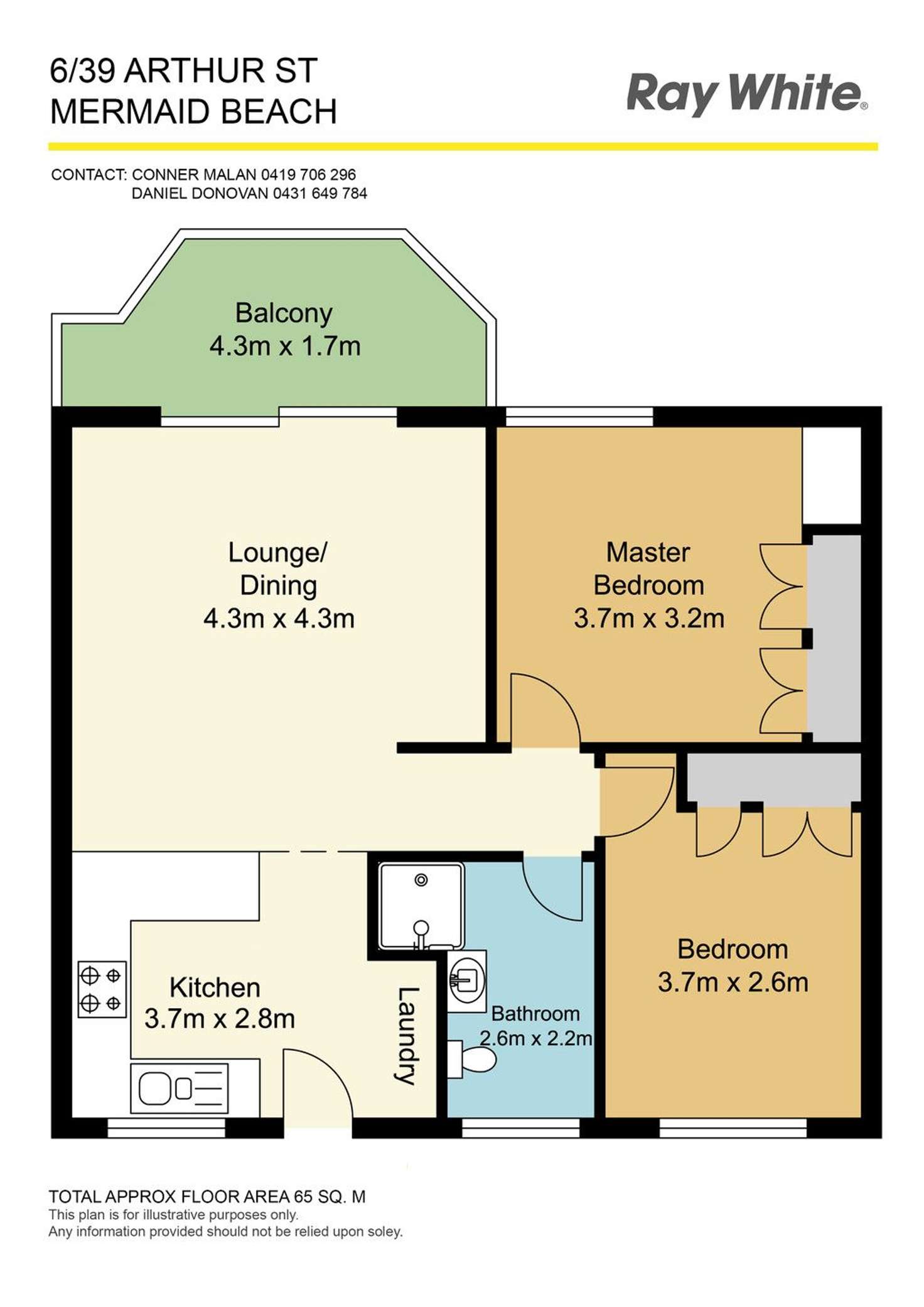 Floorplan of Homely unit listing, 6/39 Arthur Street, Mermaid Beach QLD 4218