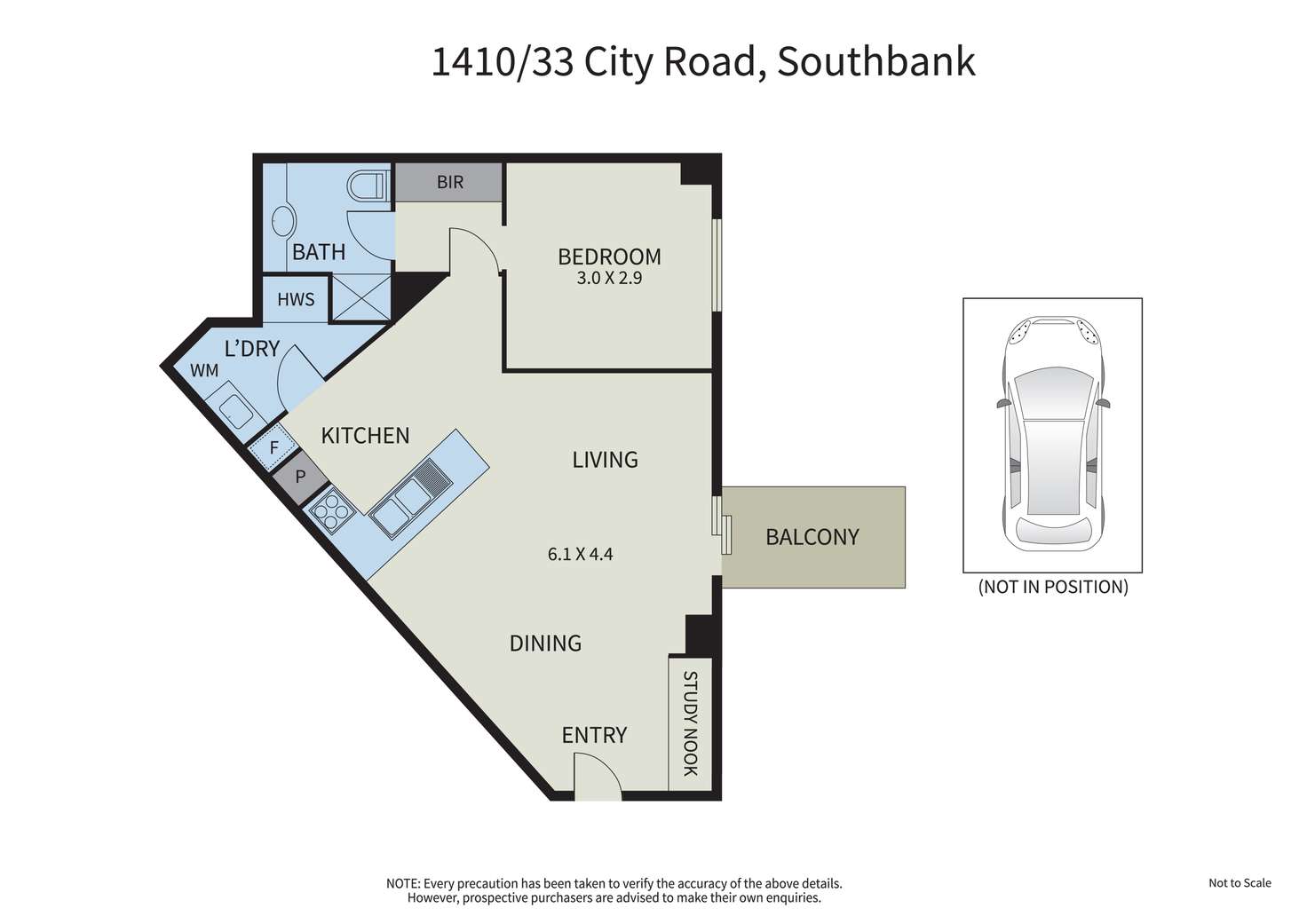 Floorplan of Homely apartment listing, 1410/33 City Road, Southbank VIC 3006