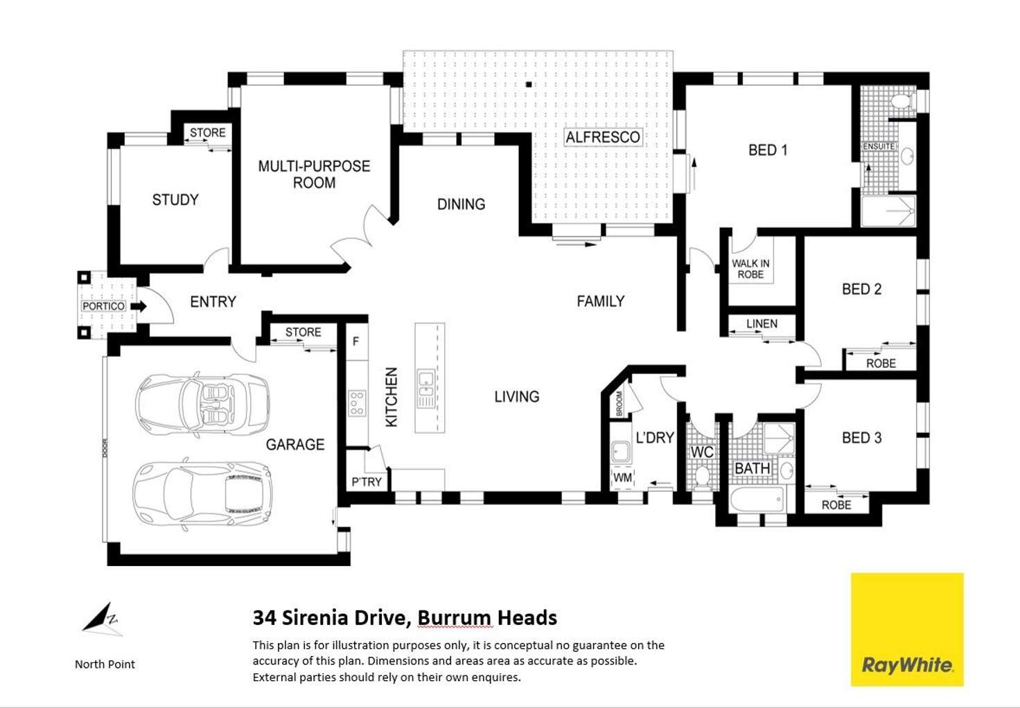 Floorplan of Homely house listing, 34 Sirenia Drive, Burrum Heads QLD 4659