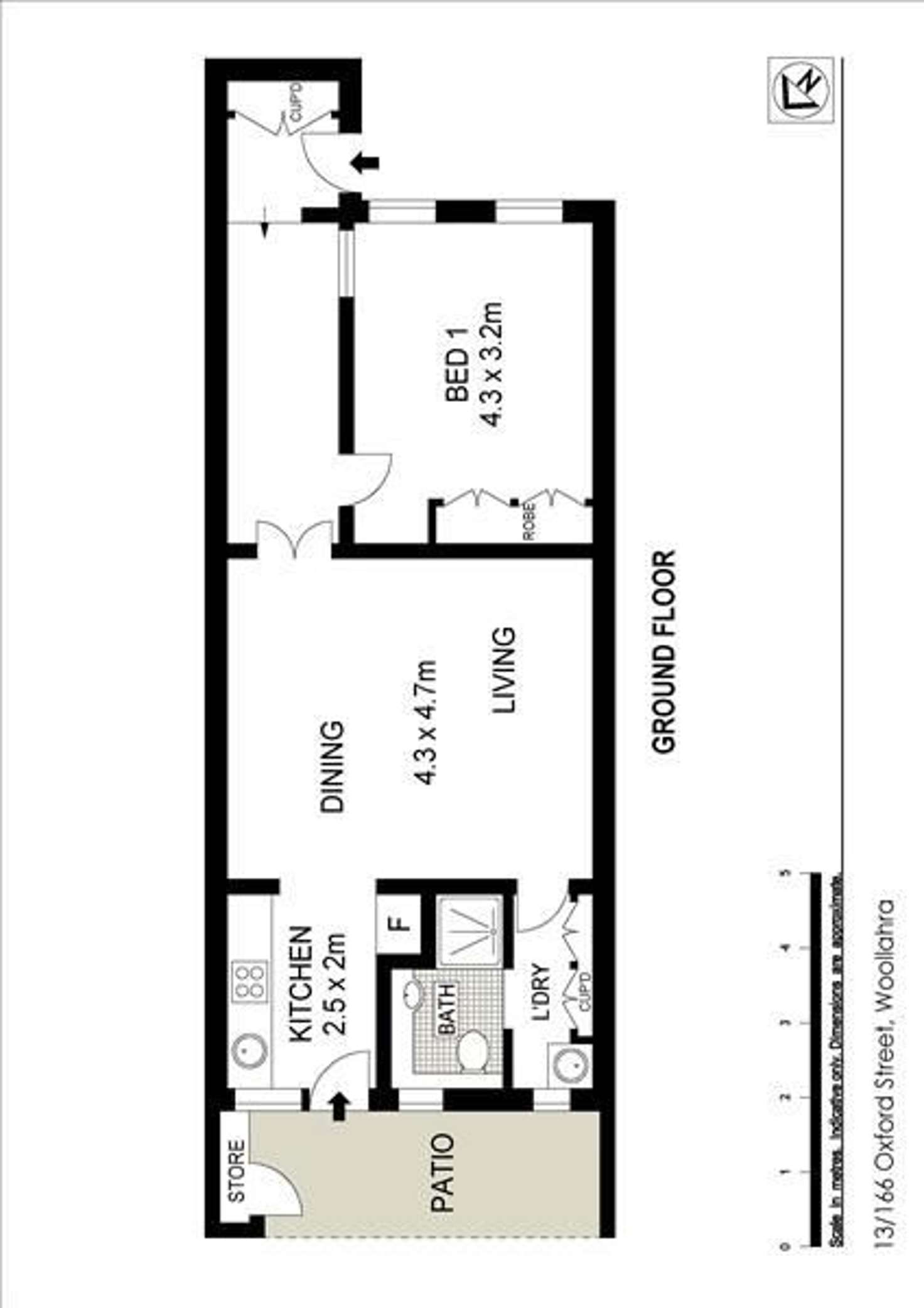 Floorplan of Homely apartment listing, 13/162-166 Wallis Street, Woollahra NSW 2025