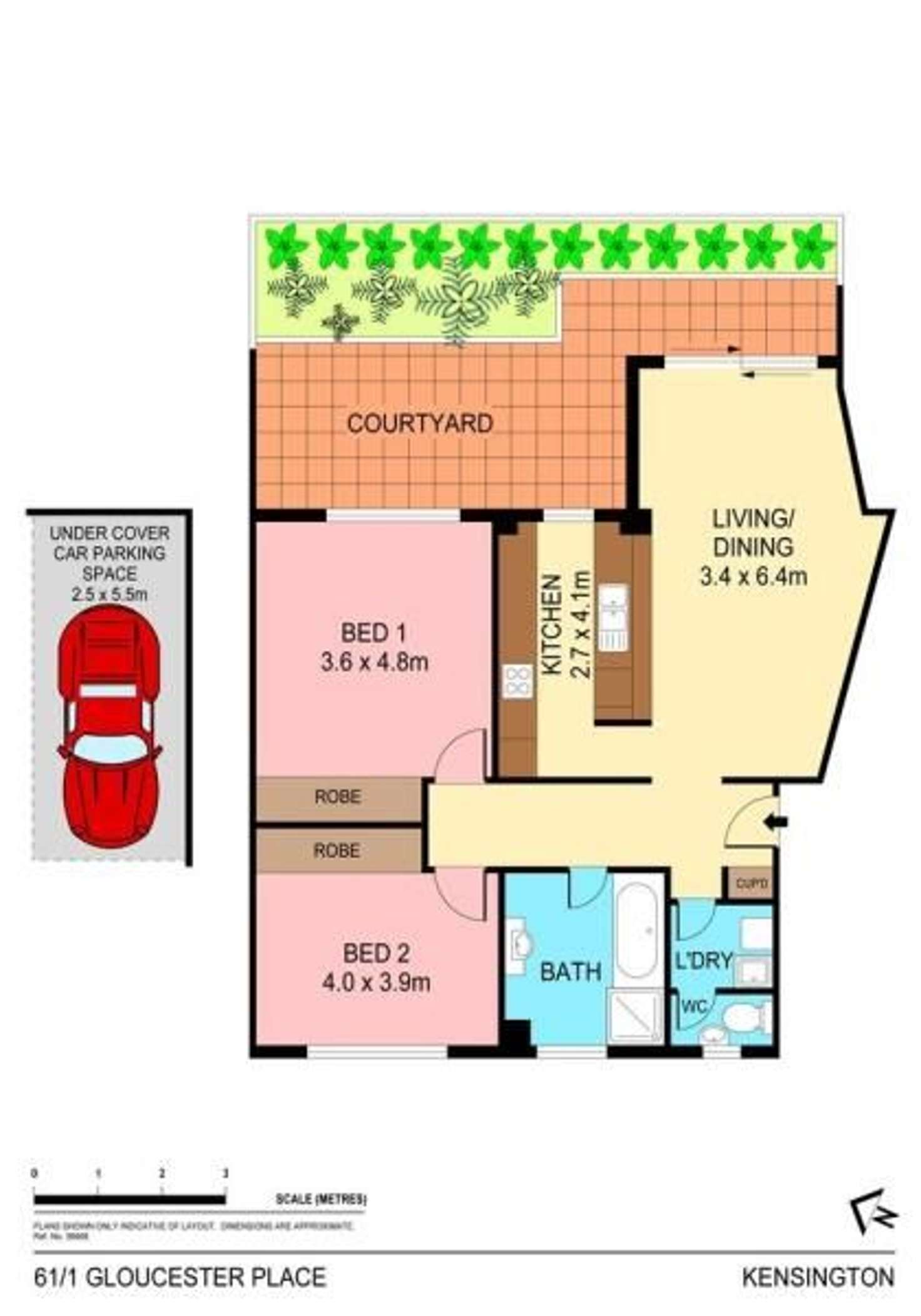 Floorplan of Homely apartment listing, 61/1-7 Gloucester Place, Kensington NSW 2033