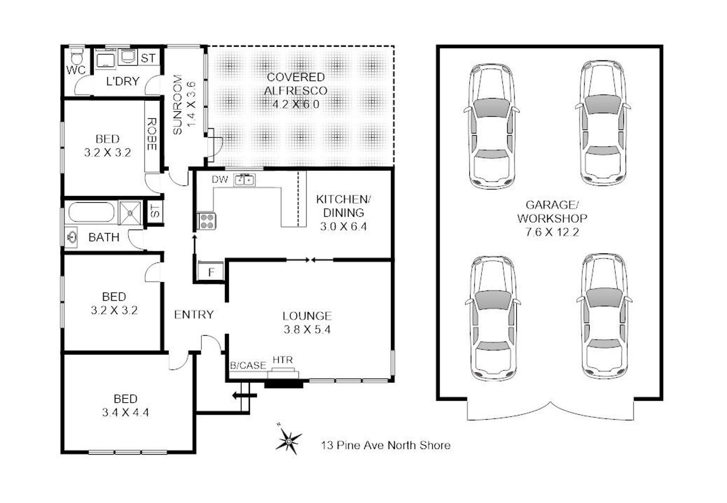 Floorplan of Homely house listing, 13 Pine Avenue, North Shore VIC 3214