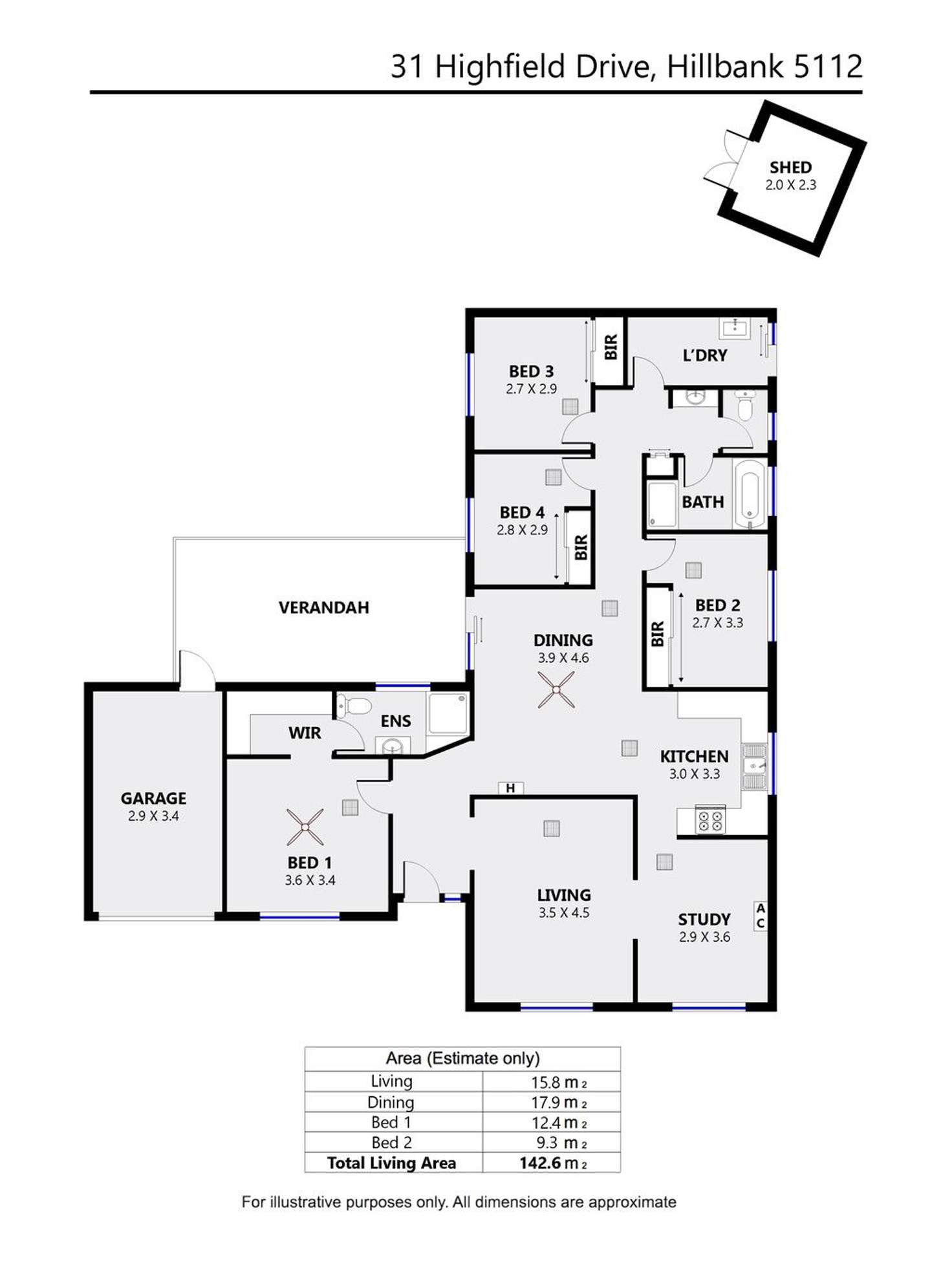 Floorplan of Homely house listing, 31 Highfield Drive, Hillbank SA 5112