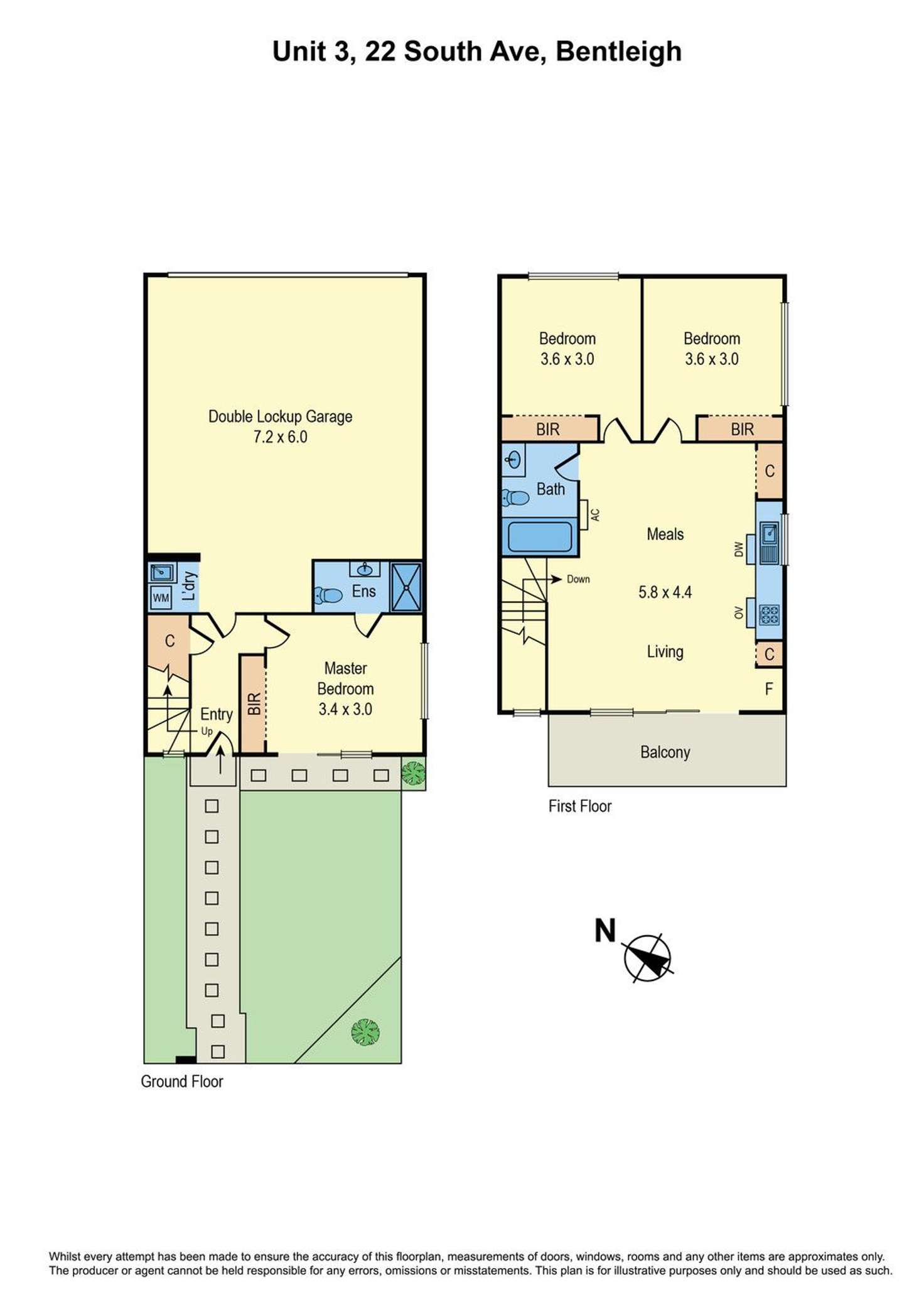 Floorplan of Homely townhouse listing, 3/22 South Avenue, Bentleigh VIC 3204