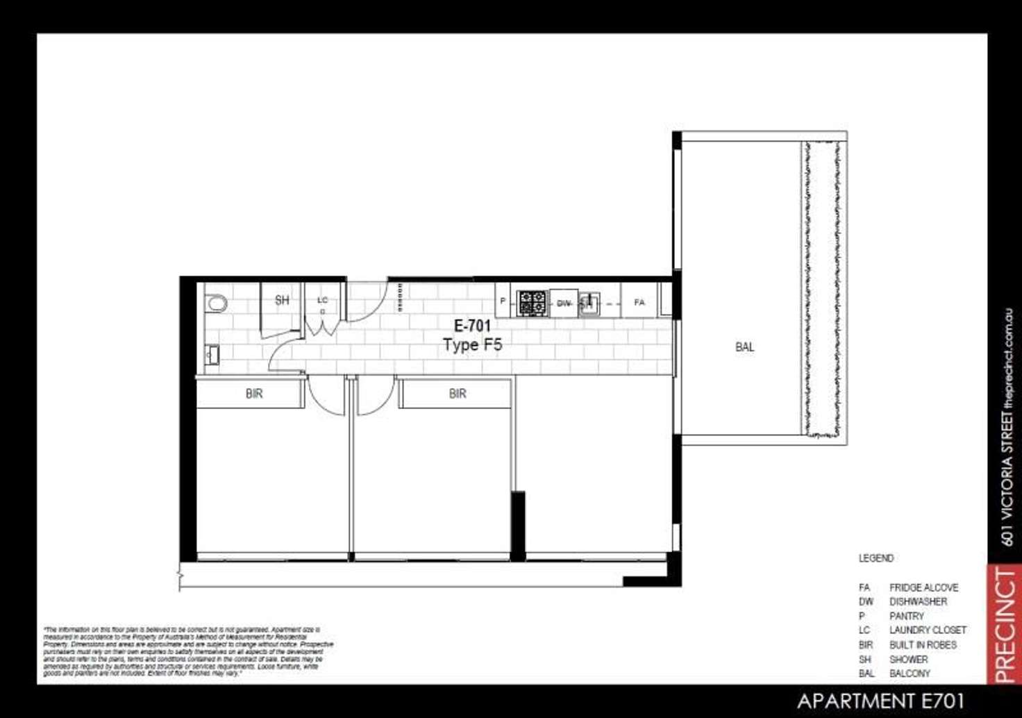 Floorplan of Homely apartment listing, E701/11 Flockhart Street, Abbotsford VIC 3067