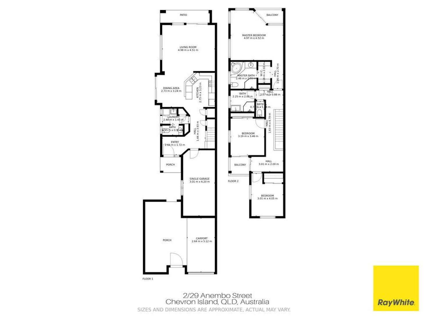 Floorplan of Homely villa listing, 2/29 Anembo Street, Chevron Island QLD 4217