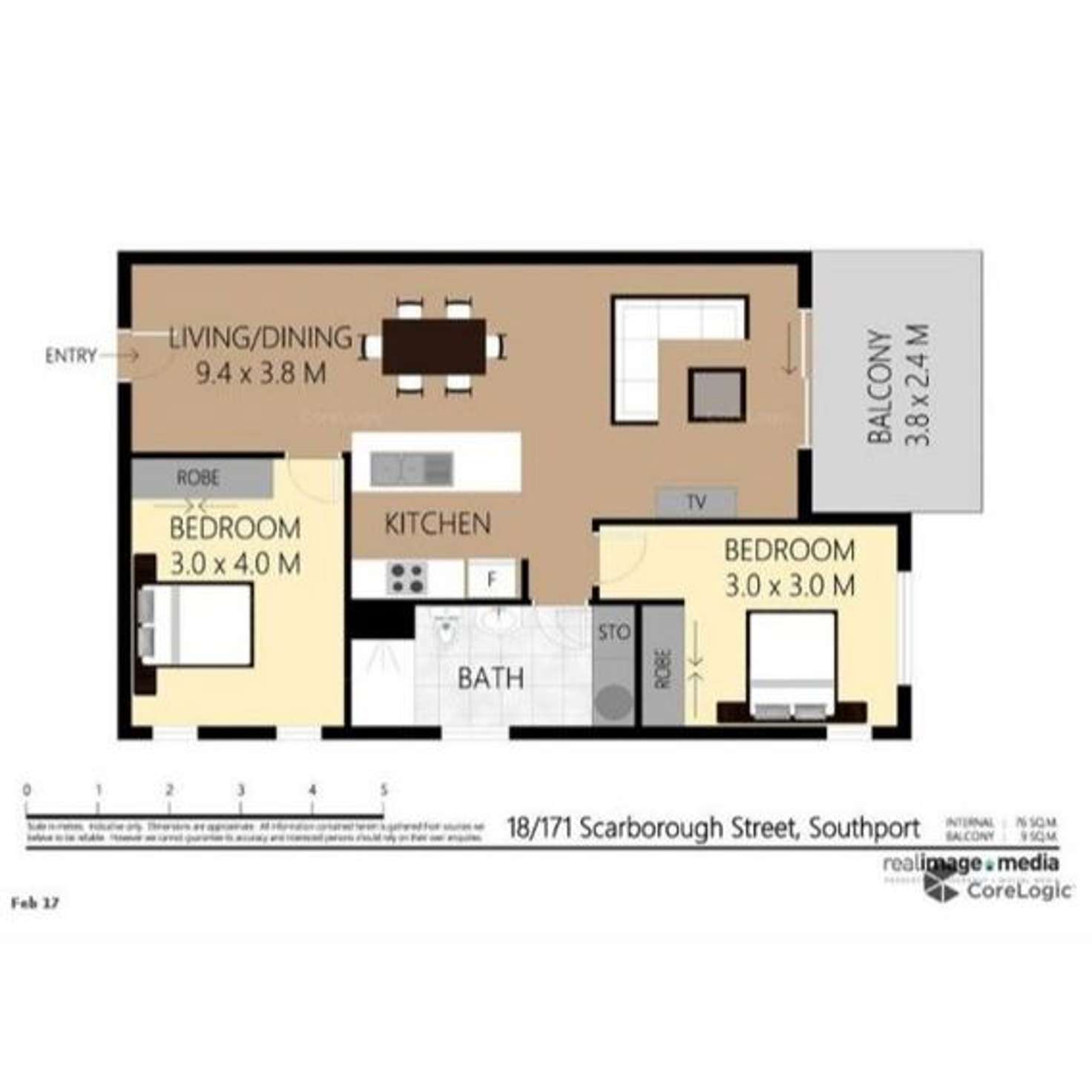 Floorplan of Homely unit listing, 18/171 Scarborough Street, Southport QLD 4215