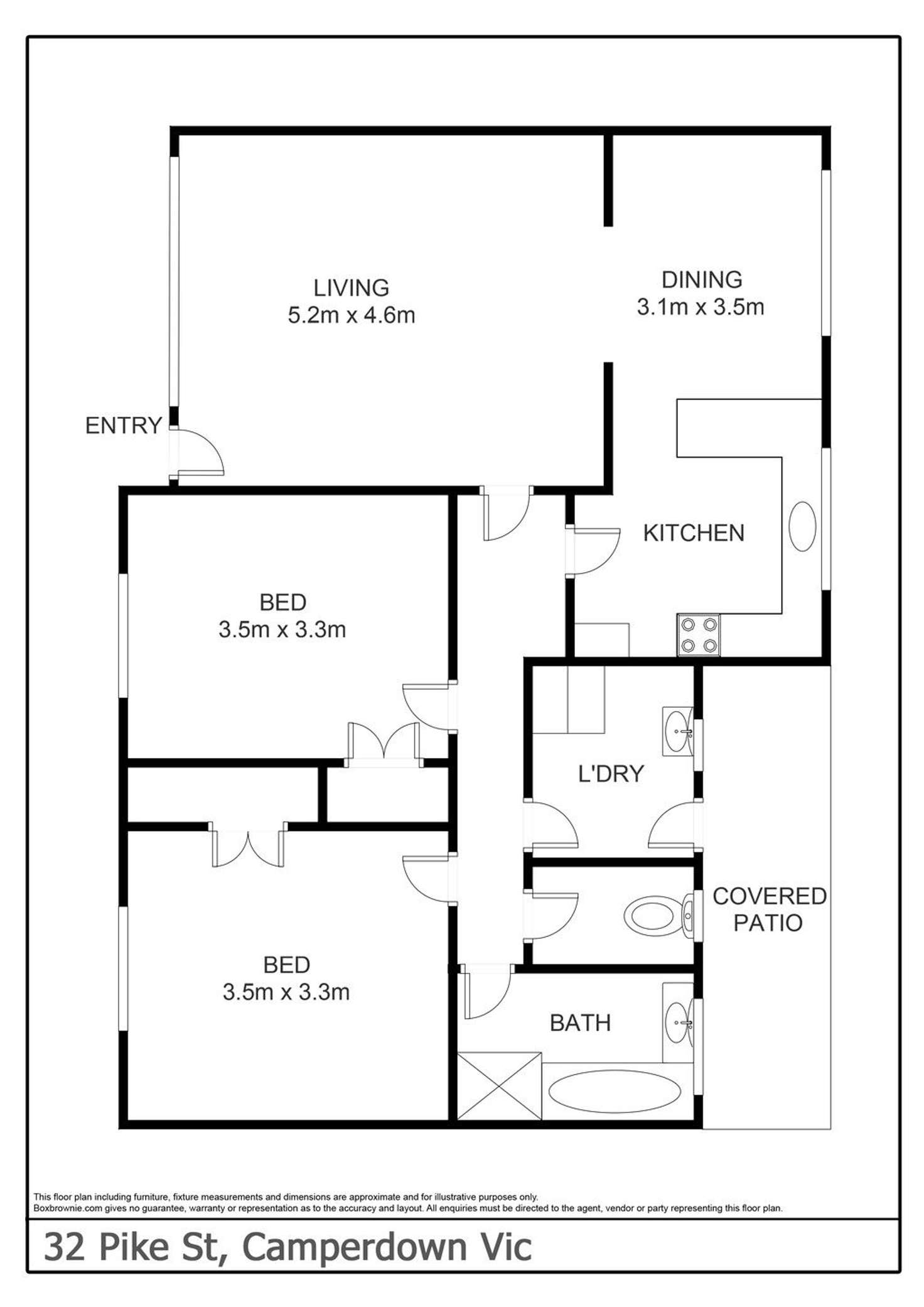 Floorplan of Homely house listing, 32 Pike Street, Camperdown VIC 3260